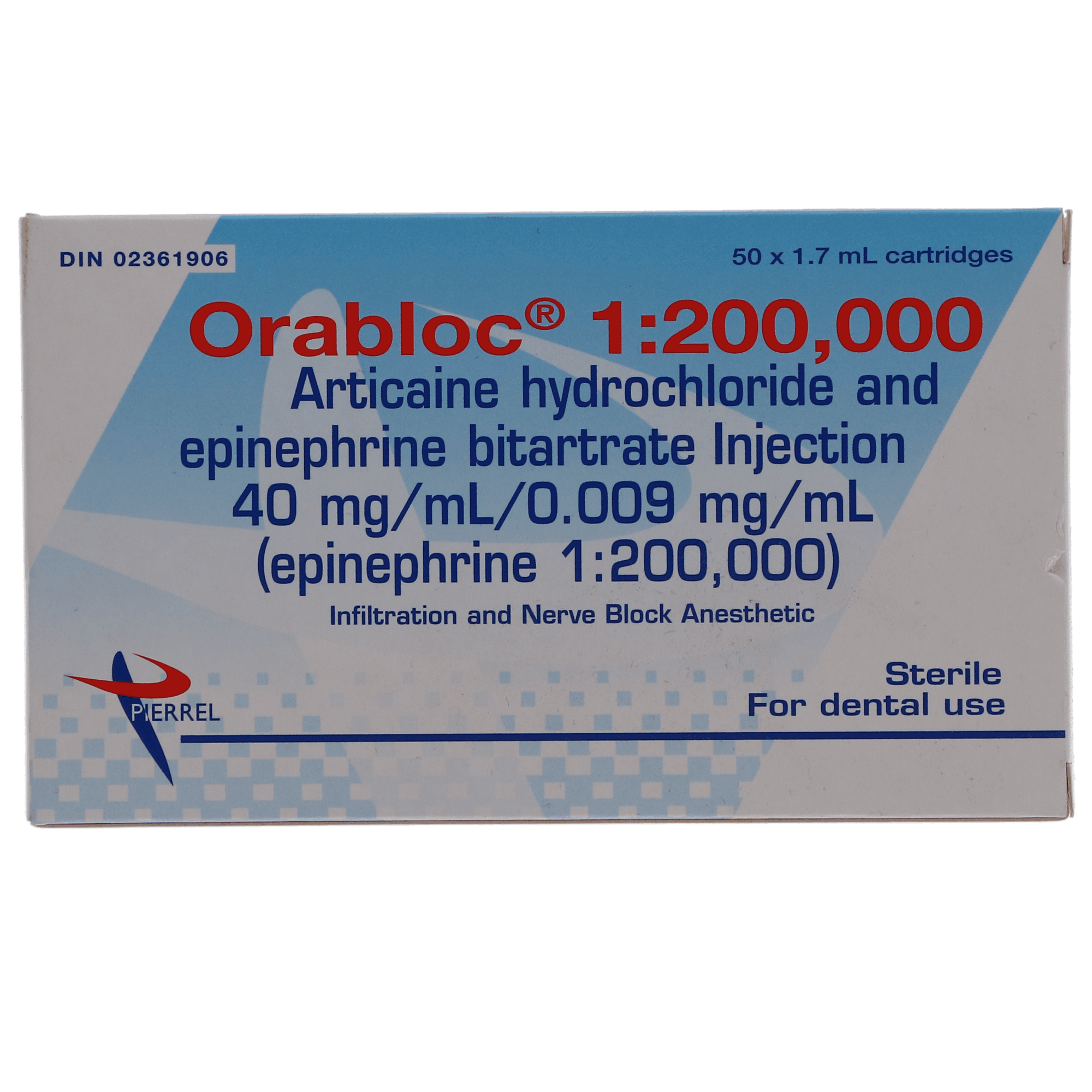 Orabloc Articaine HCl 4% with Epinephrine 1:200,000 Injection Cartridges, 1.8 mL, Blue, 50/Pk, 2101052 thumbnail 4