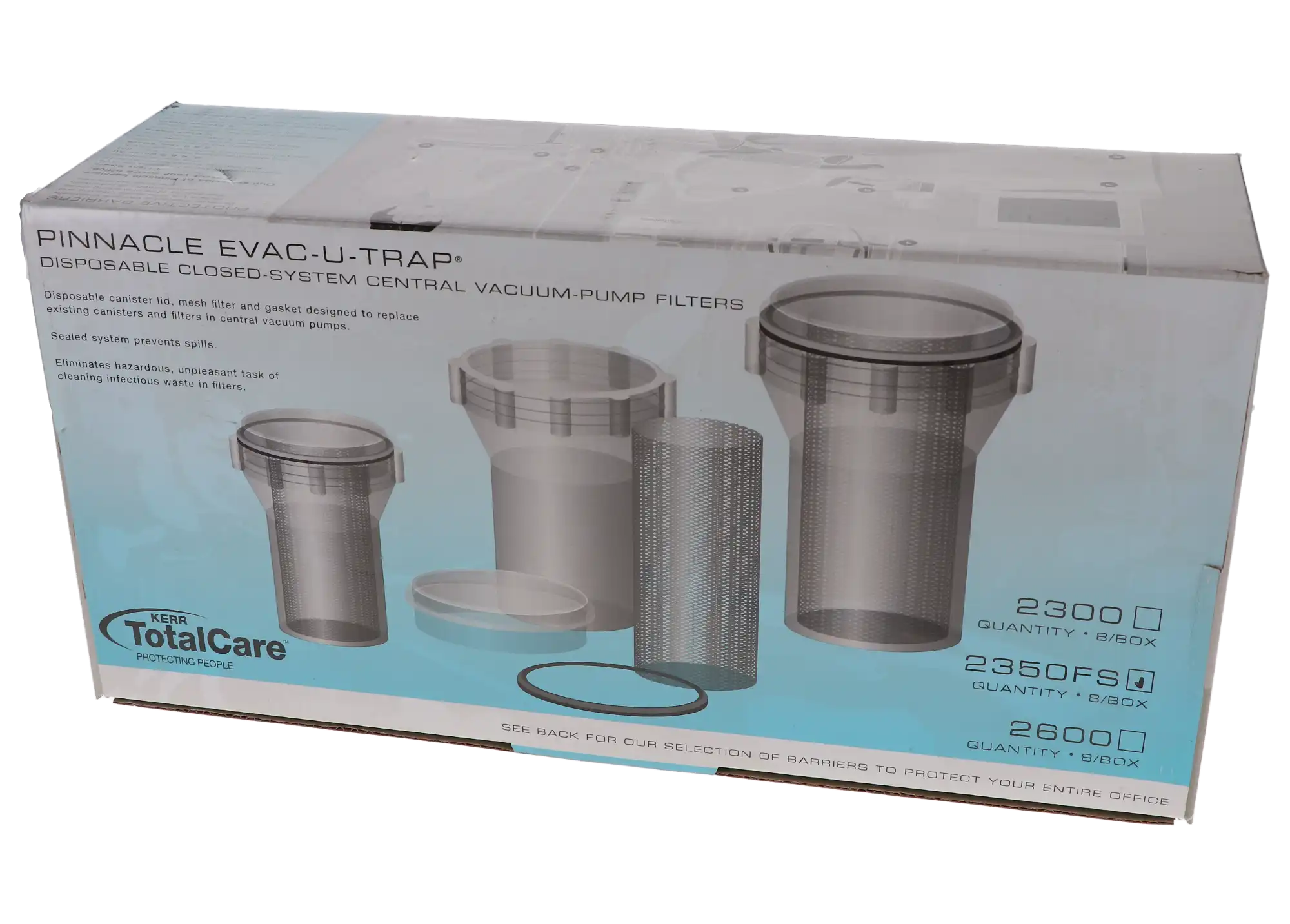 Evac-u-Trap Disposable Central Vacuum Evacuation Trap, #2350-FS Fine Mesh, Internal Thread, 3-1/2" x 4-3/8", 8/Box thumbnail 11