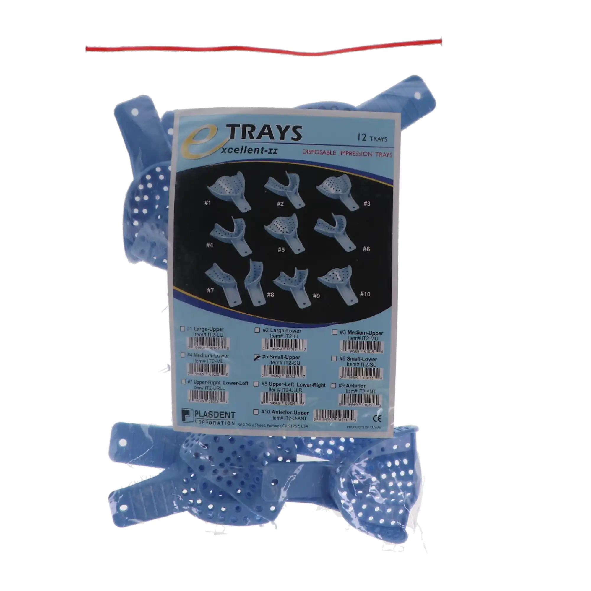 Excellent II Disposable Impression Trays, #5, Small, Upper Arch, Baby Blue, 12/Pk, IT2-SU thumbnail 4