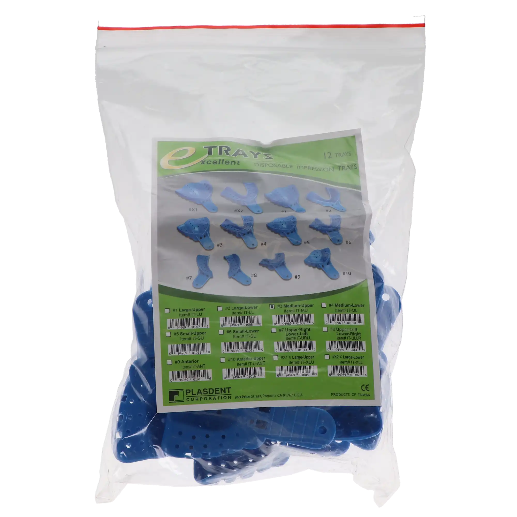 Excellent Disposable Impression Trays, #3 Medium Upper, Perforated Plastic, 12/Pk, IT-MU thumbnail 5
