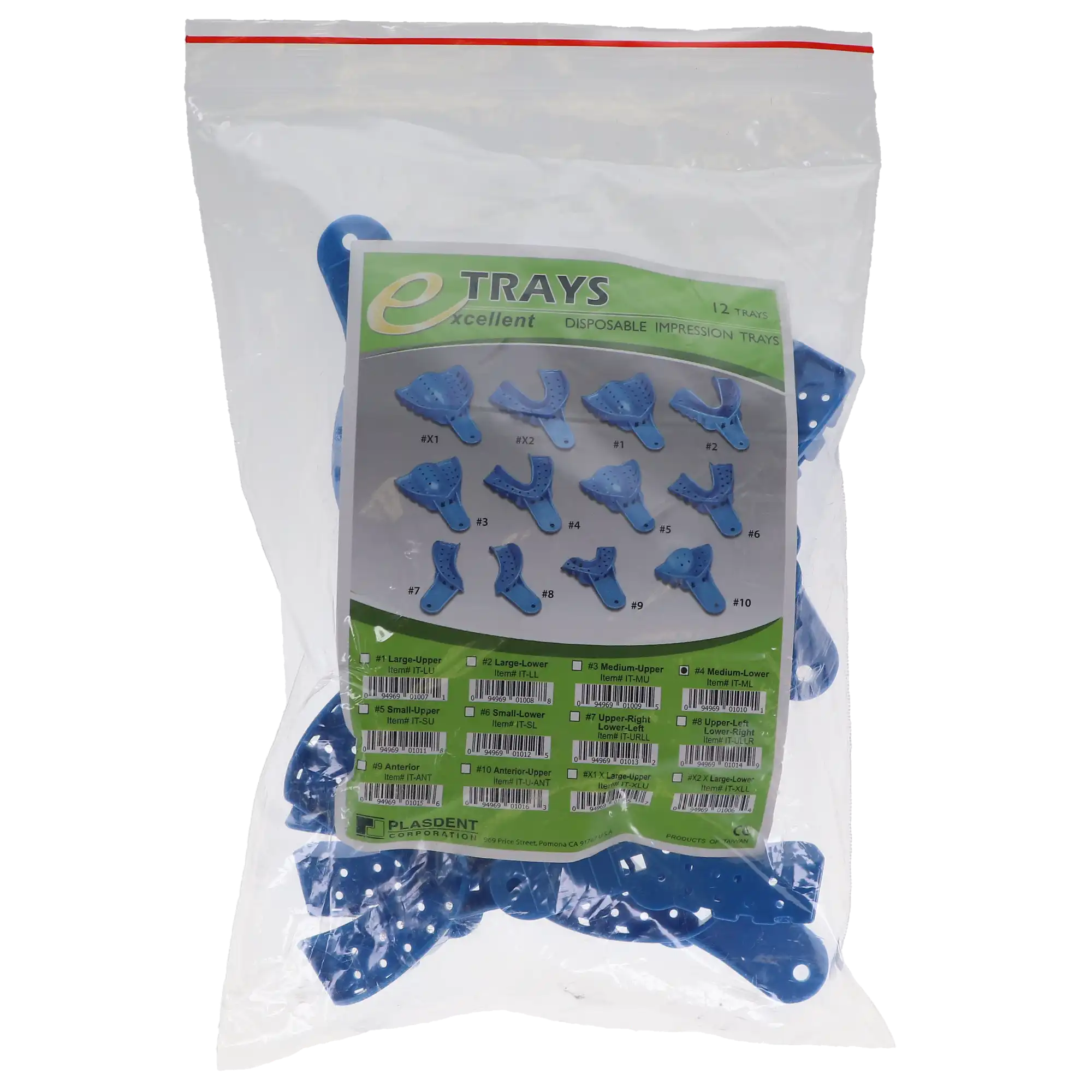 Excellent Disposable Impression Trays, #4 Medium Lower, Perforated Plastic, 12/Pk, IT-ML thumbnail 5