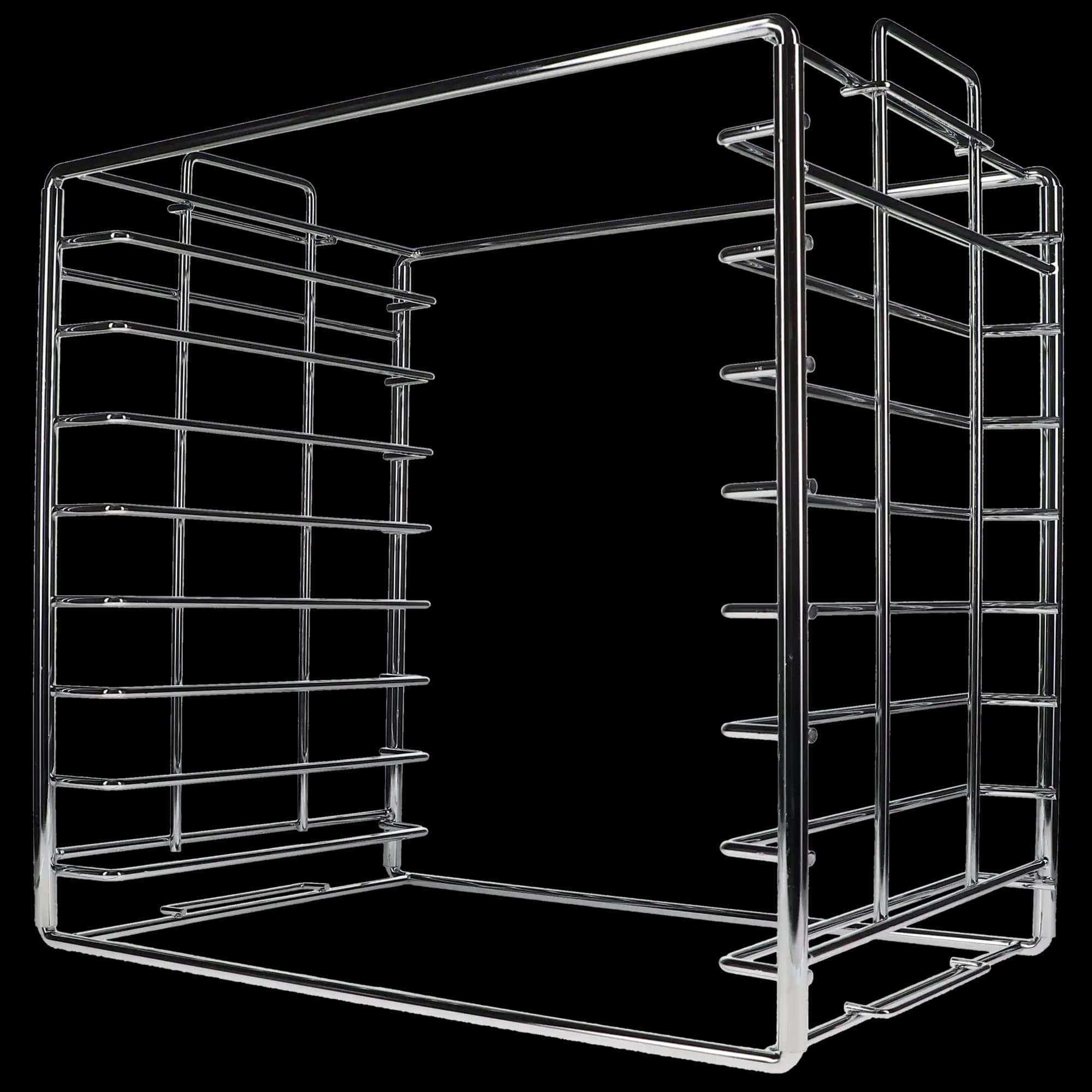 Plasdent Chrome Tray Rack for Size B Trays, Long Side Loading, Stackable, Holds 8 Trays, 14-1/2" W x 9-3/4" D x 14-1/8" H, 300TRB-C - Tray Rack, Chrome, # B, 1/Pk, 300TRB-C - Image 1