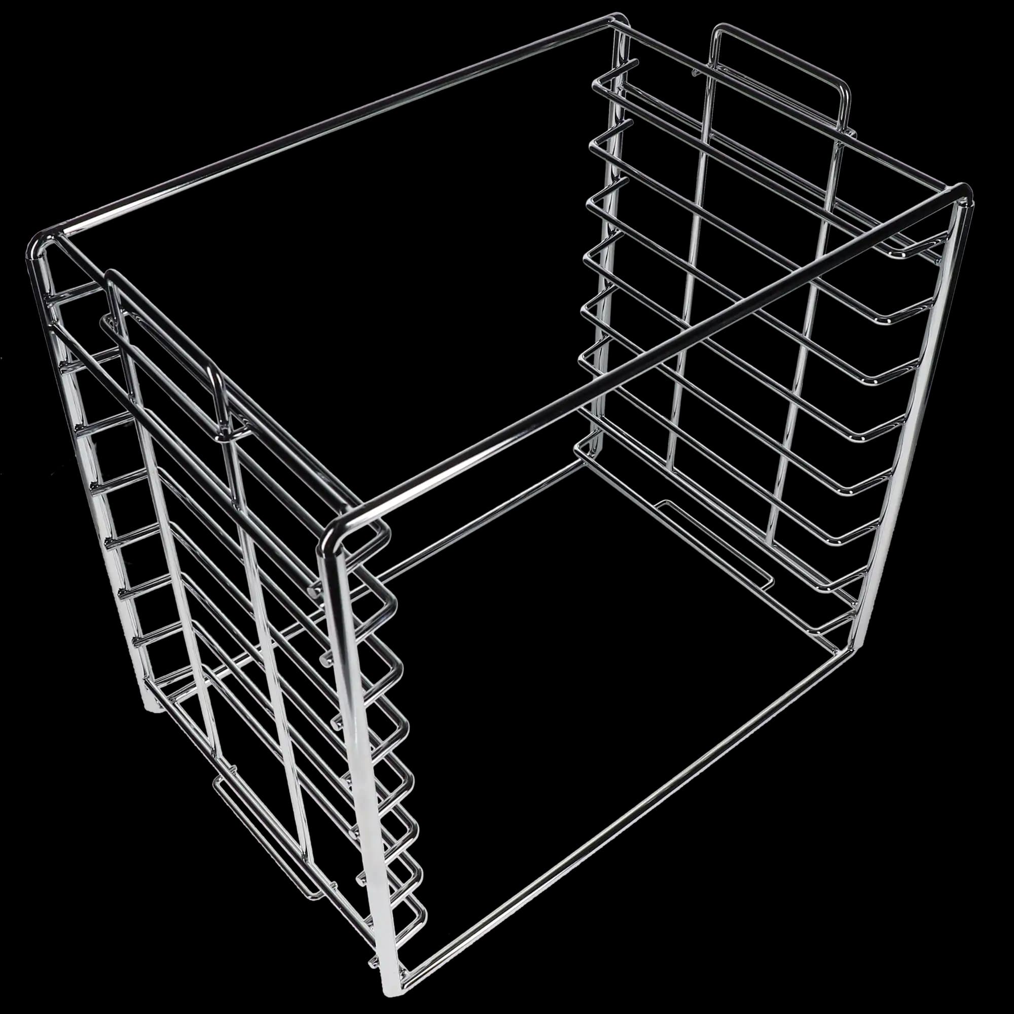 Plasdent Chrome Tray Rack for Size B Trays, Long Side Loading, Stackable, Holds 8 Trays, 14-1/2" W x 9-3/4" D x 14-1/8" H, 300TRB-C thumbnail 3
