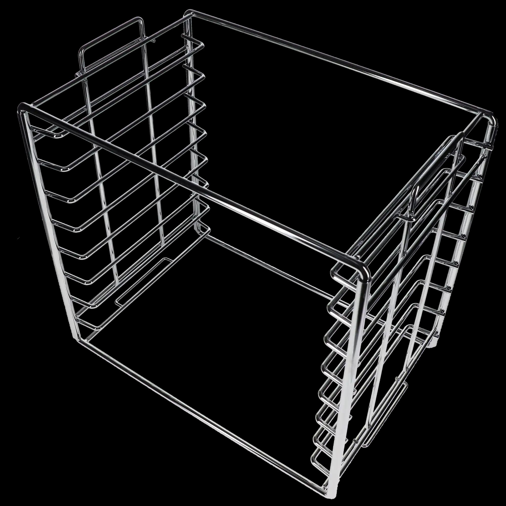 Plasdent Chrome Tray Rack for Size B Trays, Long Side Loading, Stackable, Holds 8 Trays, 14-1/2" W x 9-3/4" D x 14-1/8" H, 300TRB-C thumbnail 4