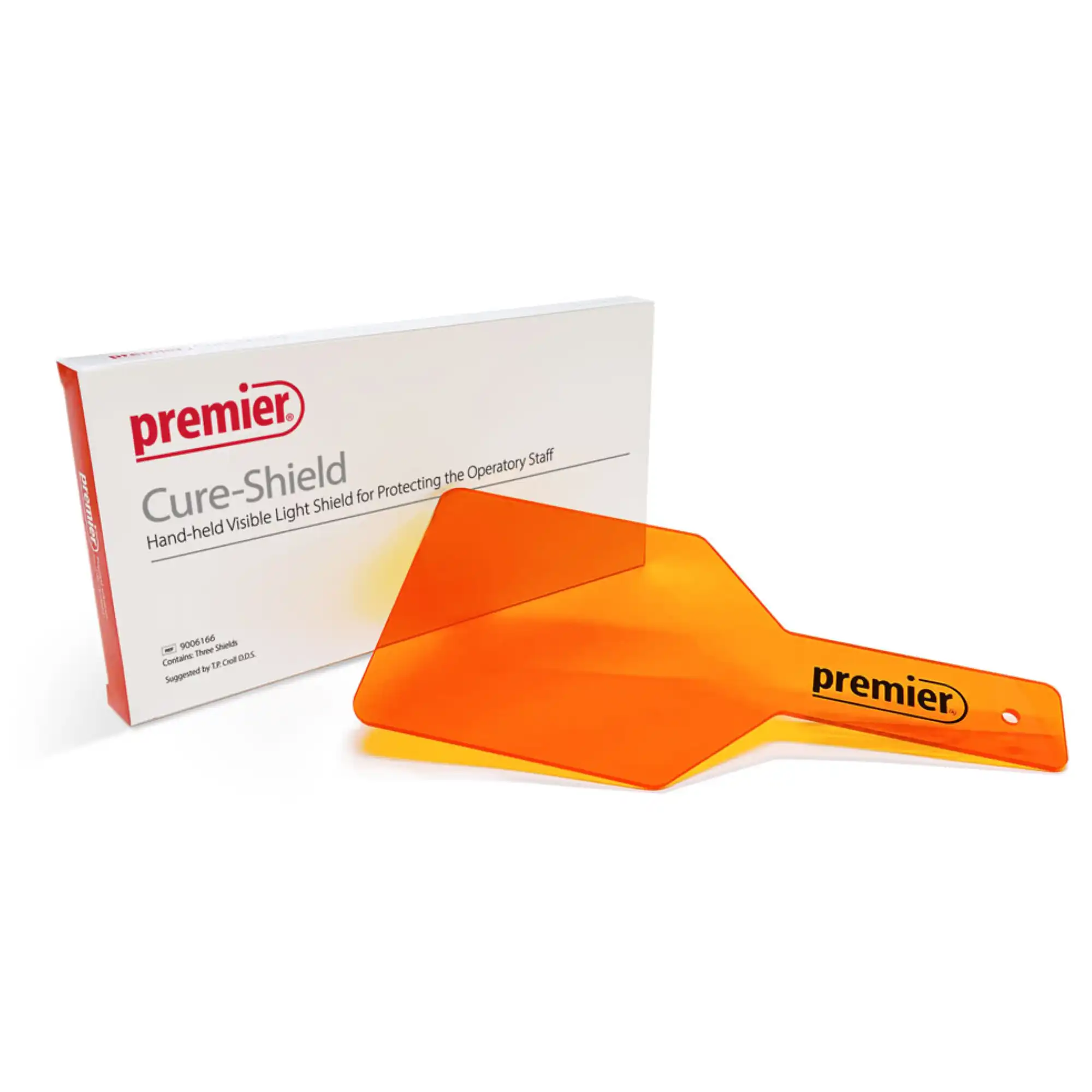 Cure-Shield Handheld Visible Light Shield, Orange, 5" Square with 5" Handle, 3/Pk, 9006166 thumbnail 3