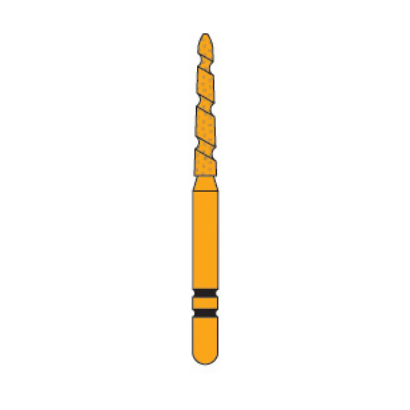 Two Striper TS2000 Gold-Plated Curettage (GCP) Diamond Bur, FG, Cone Beveled End, #2006.9GC, Coarse, Green, 1.4 mm Major/0.9 mm Minor Diameter, 9.0 mm Length, 5/Pkg, 2000069 thumbnail 2