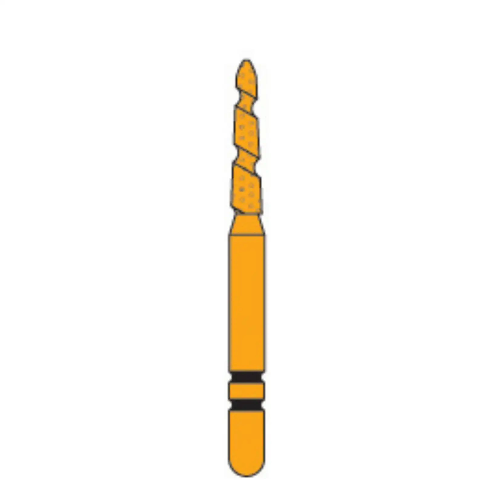 Two Striper TS2000 Gold-Plated Curettage Diamond Bur, FG, Coarse, Cone Bevel End, 2006.7GC, 1.4 mm Major/0.9 mm Minor Diameter, 7.0 mm Length, 5/Pk, 2000067 thumbnail 2