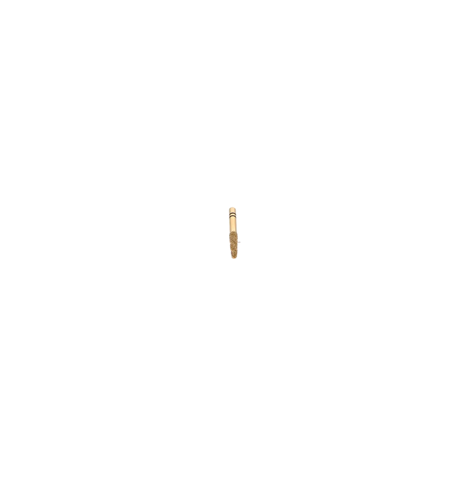 Two Striper TS2000 Gold-Plated Diamond Bur, FG, Curettage, Coarse, Green, 2008.10GC, 1.8 mm Major/1.3 mm Minor Diameter, 10 mm Length, 5/Pk, 2000090 thumbnail 4