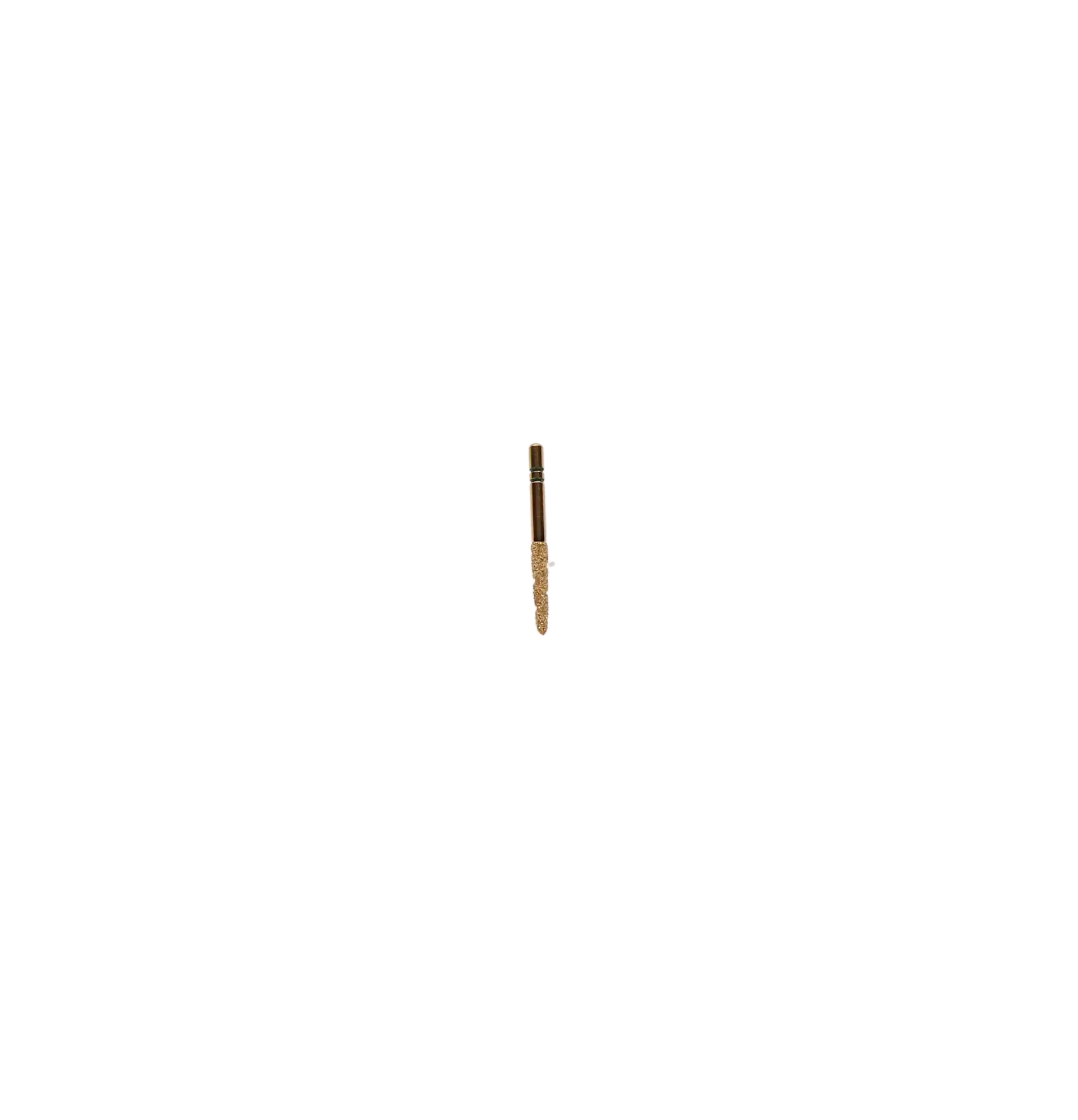 Two Striper TS2000 Gold-Plated Diamond Bur, FG, Curettage, Coarse, Green, 2008.10GC, 1.8 mm Major/1.3 mm Minor Diameter, 10 mm Length, 5/Pk, 2000090 thumbnail 5