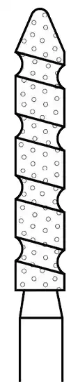 Two Striper TS2000 Diamond Bur, FG, Bevel-End Cylinder, #2016.10, Coarse, Green, 1.8 mm, 5/Pk, 2000170 thumbnail 2