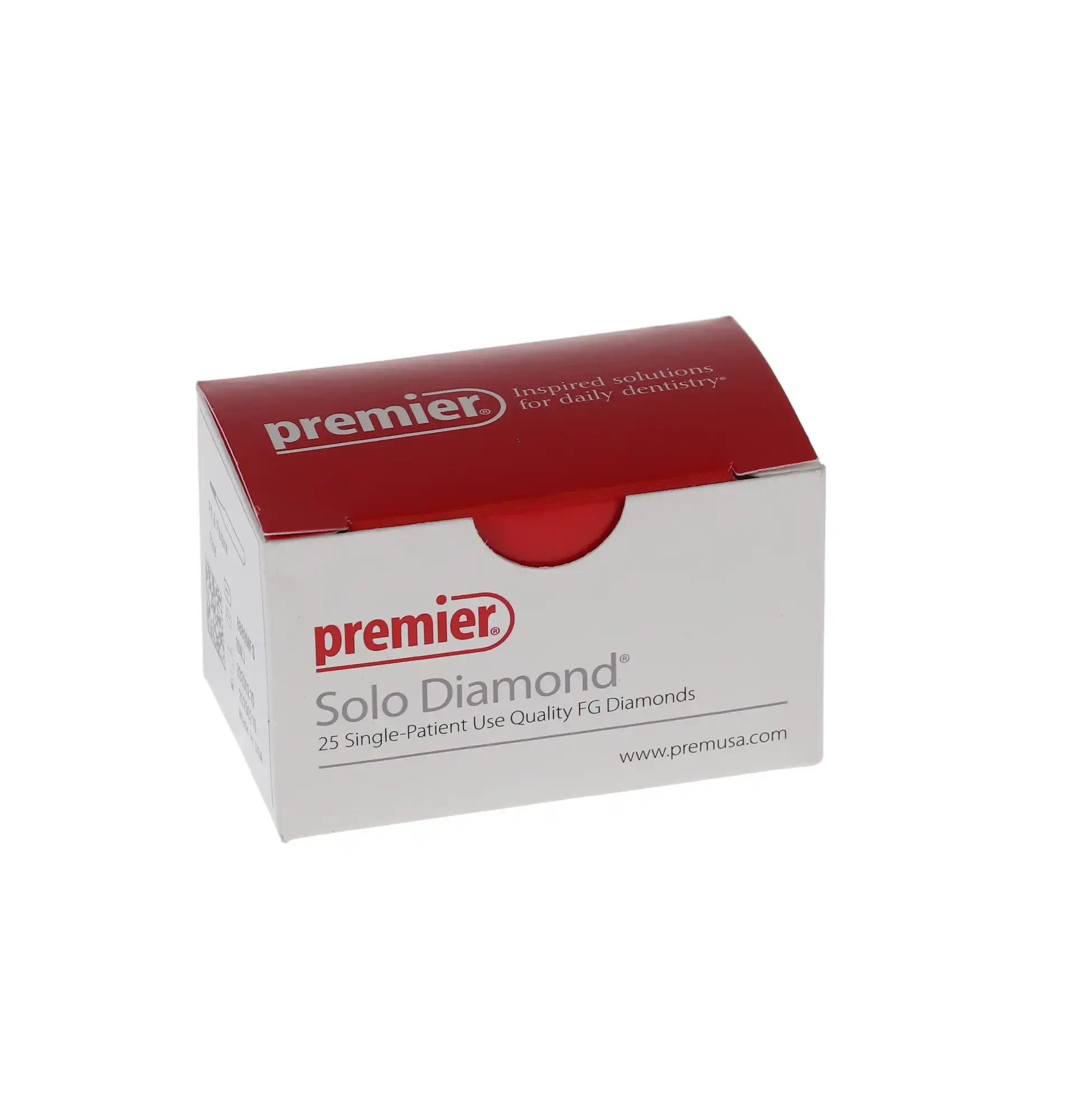 Premier Solo Diamond Single-Use FG Bur, Pit & Fissure #1300FS, Fine Grit, 0.8 mm Diameter, 3.0 mm Length, Red Ring, 25/Pk, 8889MFS thumbnail 6