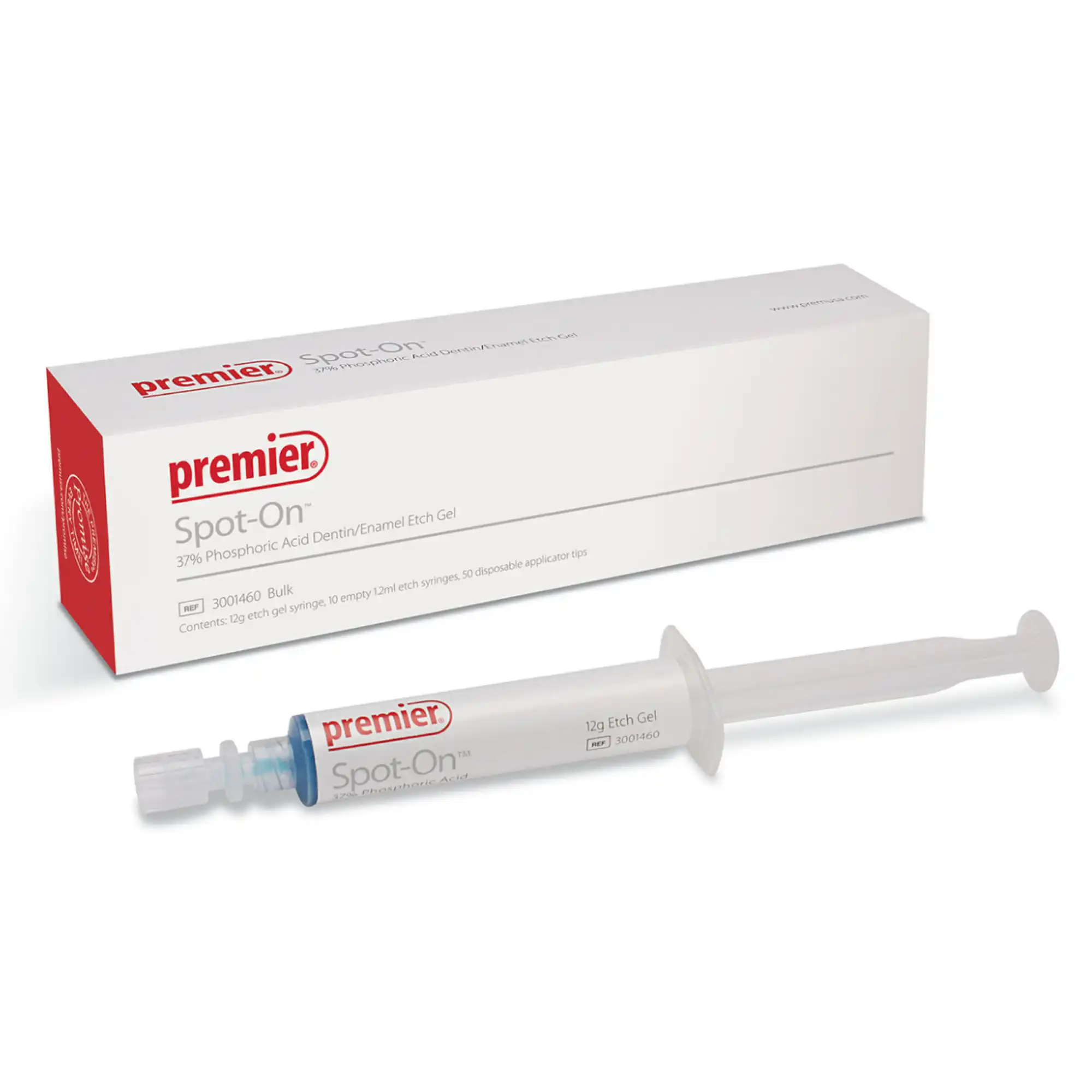 Spot-On Etch 37% Phosphoric Acid Etch Gel, High Viscosity, Blue, Bulk Kit, 12 g Syringe with 10 Empty 1.2 ml Syringes & 50 Tips, 3001460 thumbnail 12