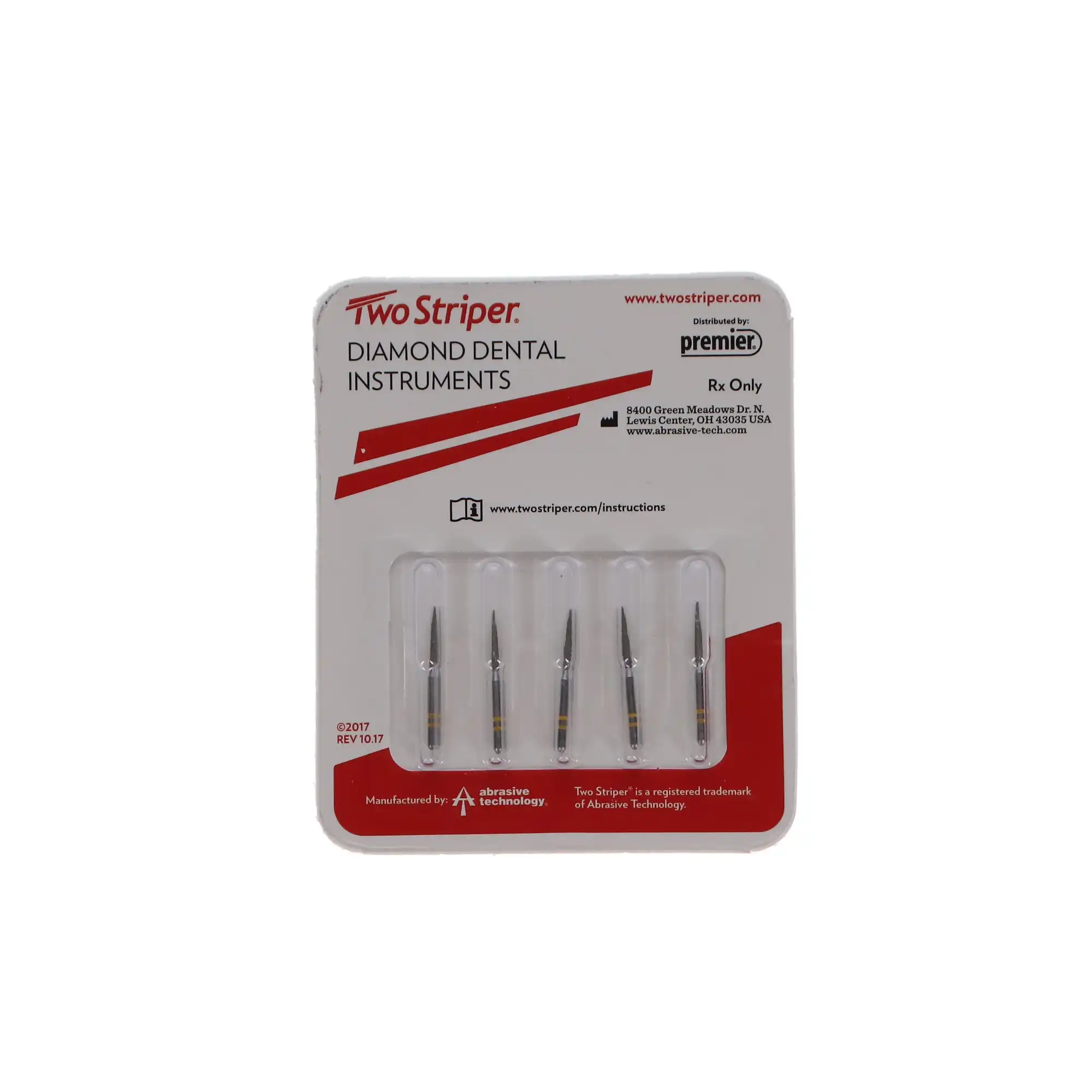 Two Striper Diamond Burs, FG, Flame, 260.8, 1.4 mm, Very Fine, Yellow, 5/Pk, 2015183 thumbnail 5