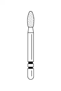 Two Striper Diamond Burs, FG, Football, 290.4, 1.9 mm Major/0.7 mm Minor Diameter, 4 mm Length, Very Fine, Yellow, 5/Pk, 2015204 thumbnail 2
