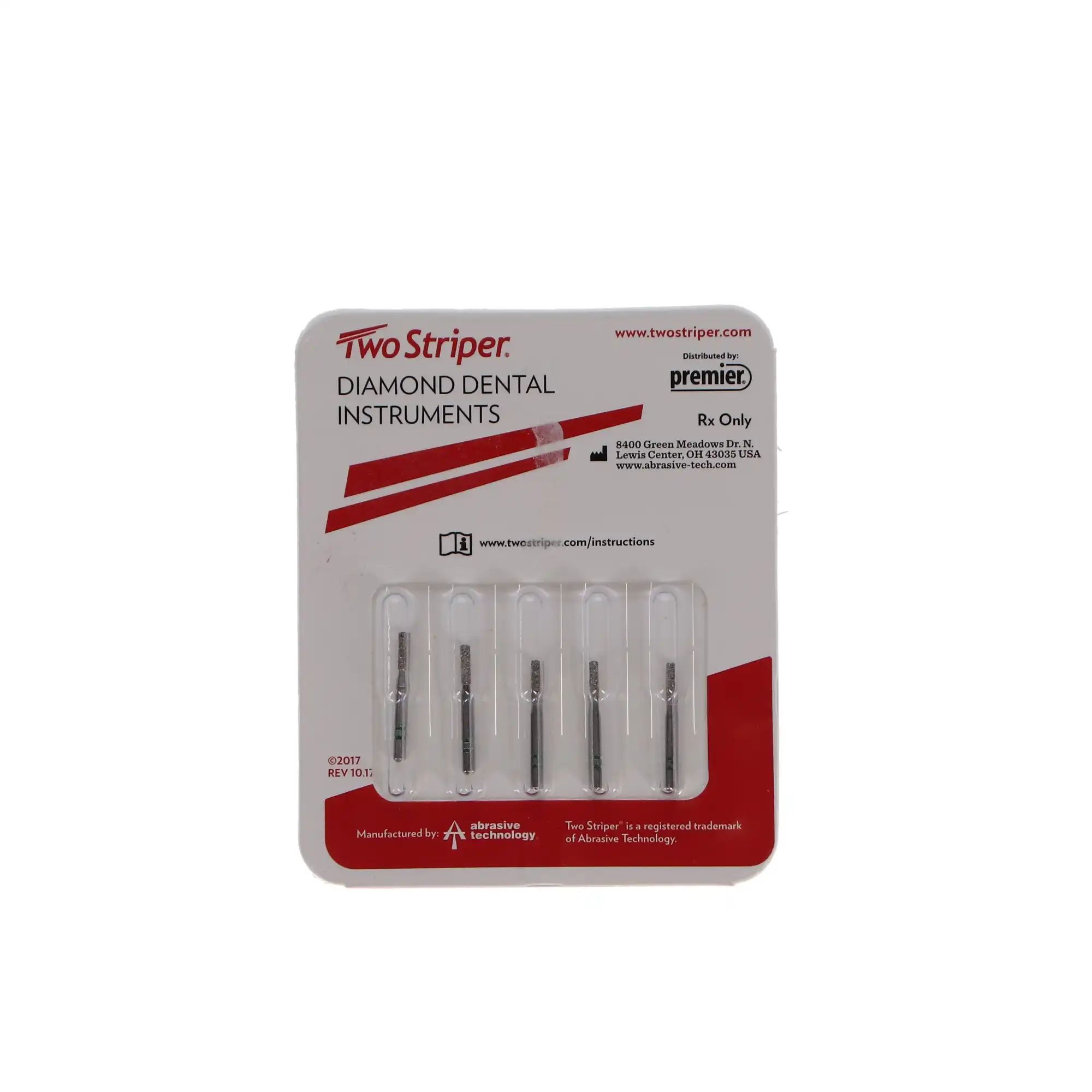 Two Striper Diamond Bur, FG, Flat-End Cylinder, #515.5, 1.2 mm, Coarse, Green, 5/Pk, 2015275 thumbnail 5