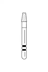 Two Striper Diamond Bur, FG, Flat-End Taper, #708.3, 2.1 mm Major/1.3 mm Minor Diameter, 3.0 mm Length, Coarse, Green, 5/Pk, 2015350 thumbnail 2