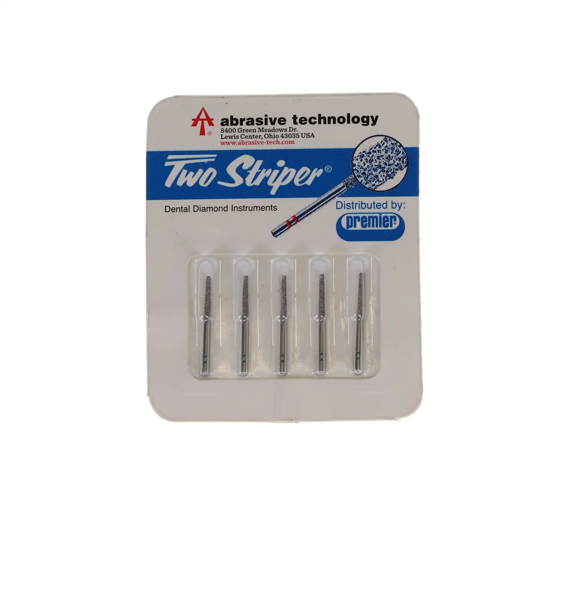 Two Striper Diamond Bur, FG, Flat-End Taper, #722.10C, 1.6 mm Major/1.0 mm Minor Diameter, 10 mm Length, Coarse, Green, 5/Pk, 2015359 thumbnail 5