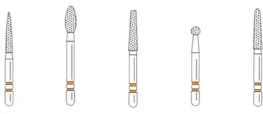 Two Striper ShortCut Diamond Burs, FG Short Shank, Coarse, Assorted 5-Pack, 2015502 thumbnail 2