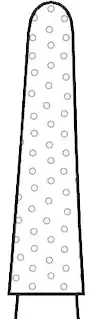 Two Striper Diamond Bur, FG, Round-End Taper, L767.7C, 1.8 mm Major/1.1 mm Minor Diameter, 7 mm Length, Coarse, Green, Long Shank, 5/Pk, 2015652 thumbnail 2
