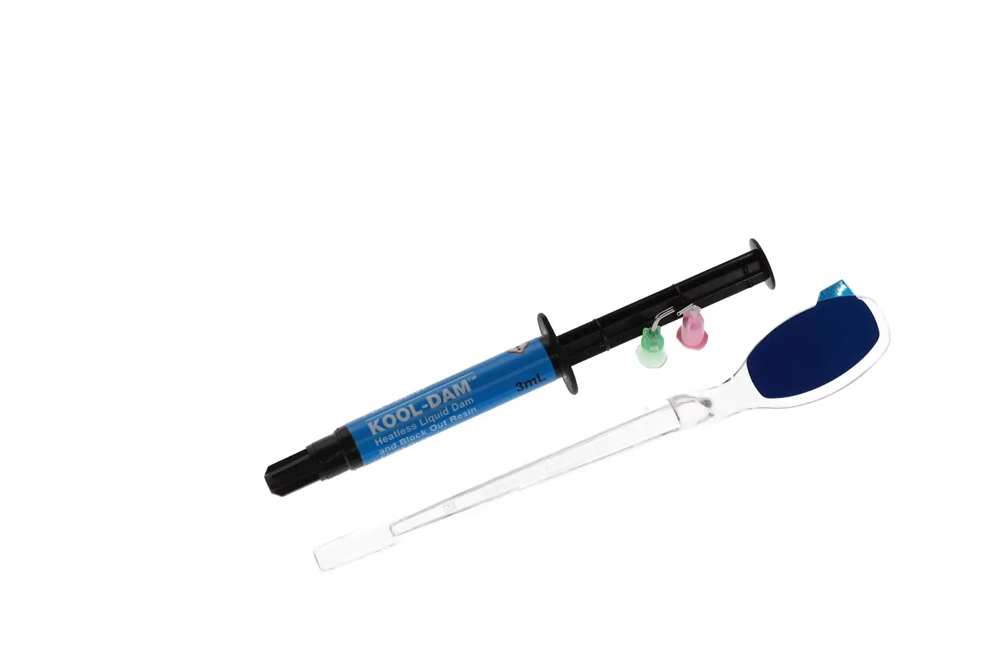 Pulpdent Kool-Dam Light-Cure Heatless Liquid Dam & Block-Out Resin Intro Kit, 2 x 3 mL Syringes with 20 Applicator Tips, PD thumbnail 2