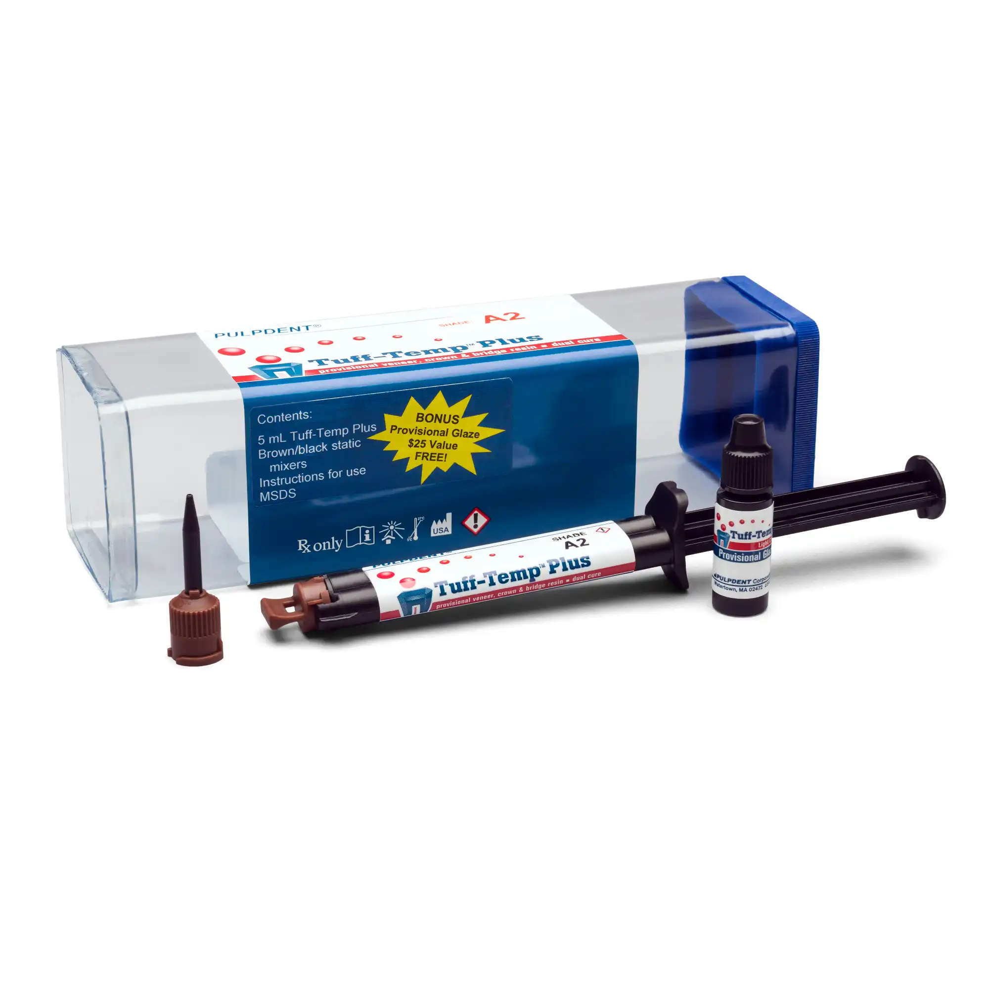 Tuff-Temp Plus Provisional Veneer, Crown & Bridge Resin, A2, 5 ml Automix Syringe Kit, TTP5A2 thumbnail 12