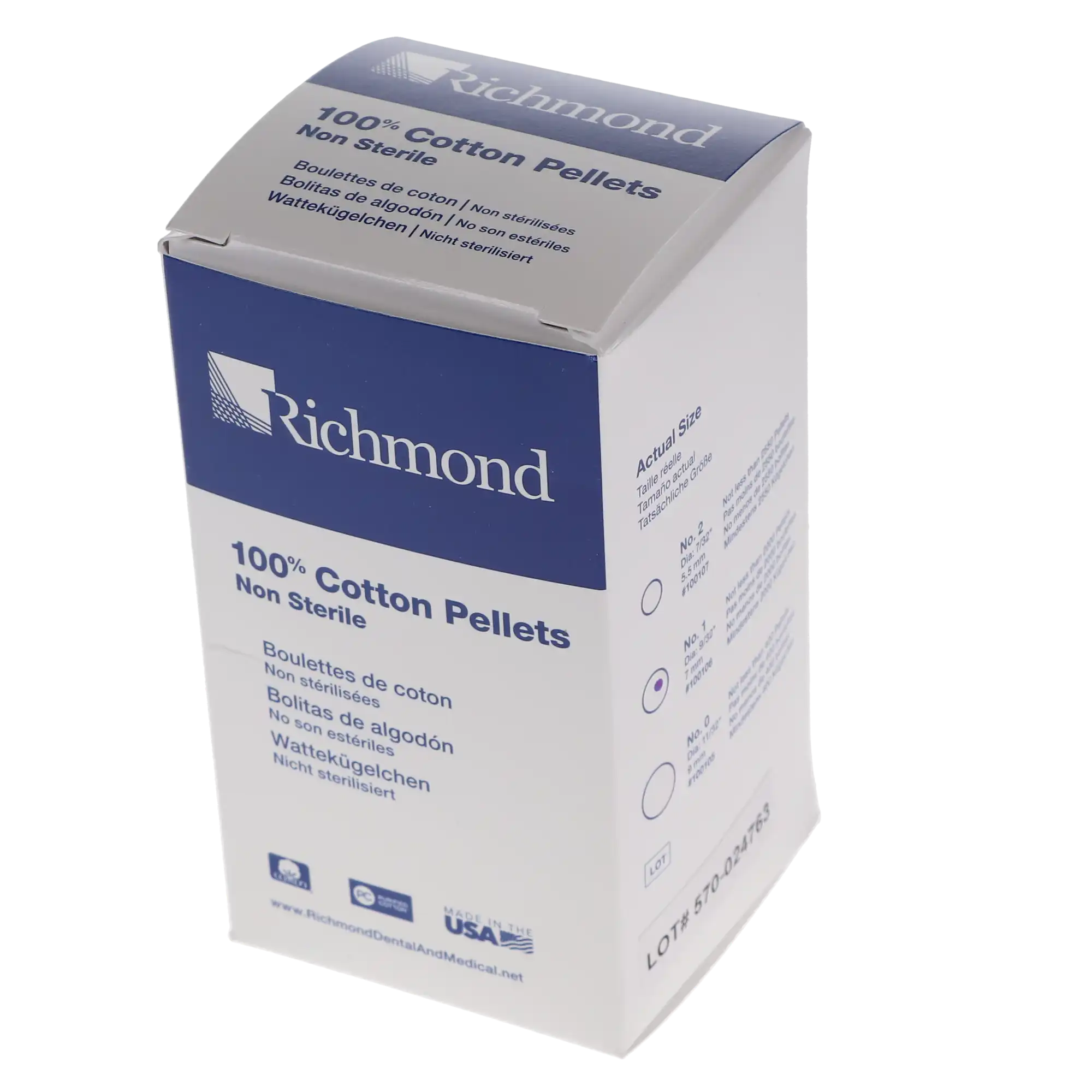 Richmond Cotton Pellets, Size #1, 9/32" Diameter, 2000/Box, 100106 thumbnail 10