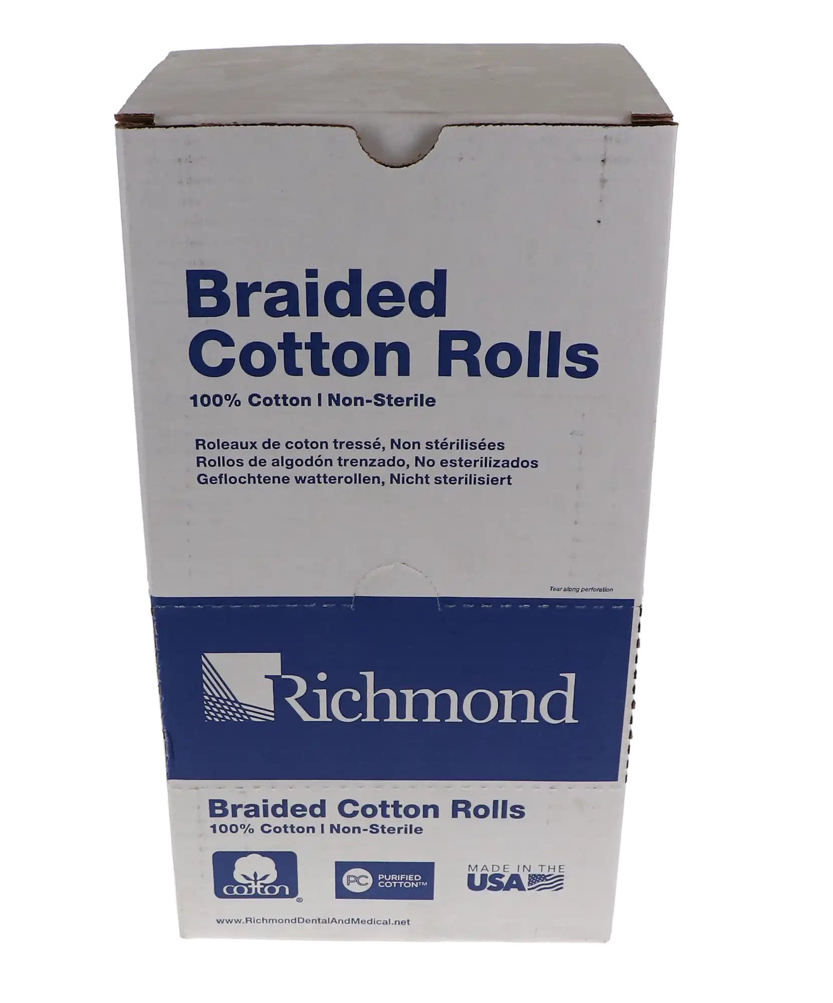 Richmond Braided Cotton Rolls, Non-Sterile, Small, 5/16" x 1 1/2", 2000/Pk, 201210 thumbnail 10