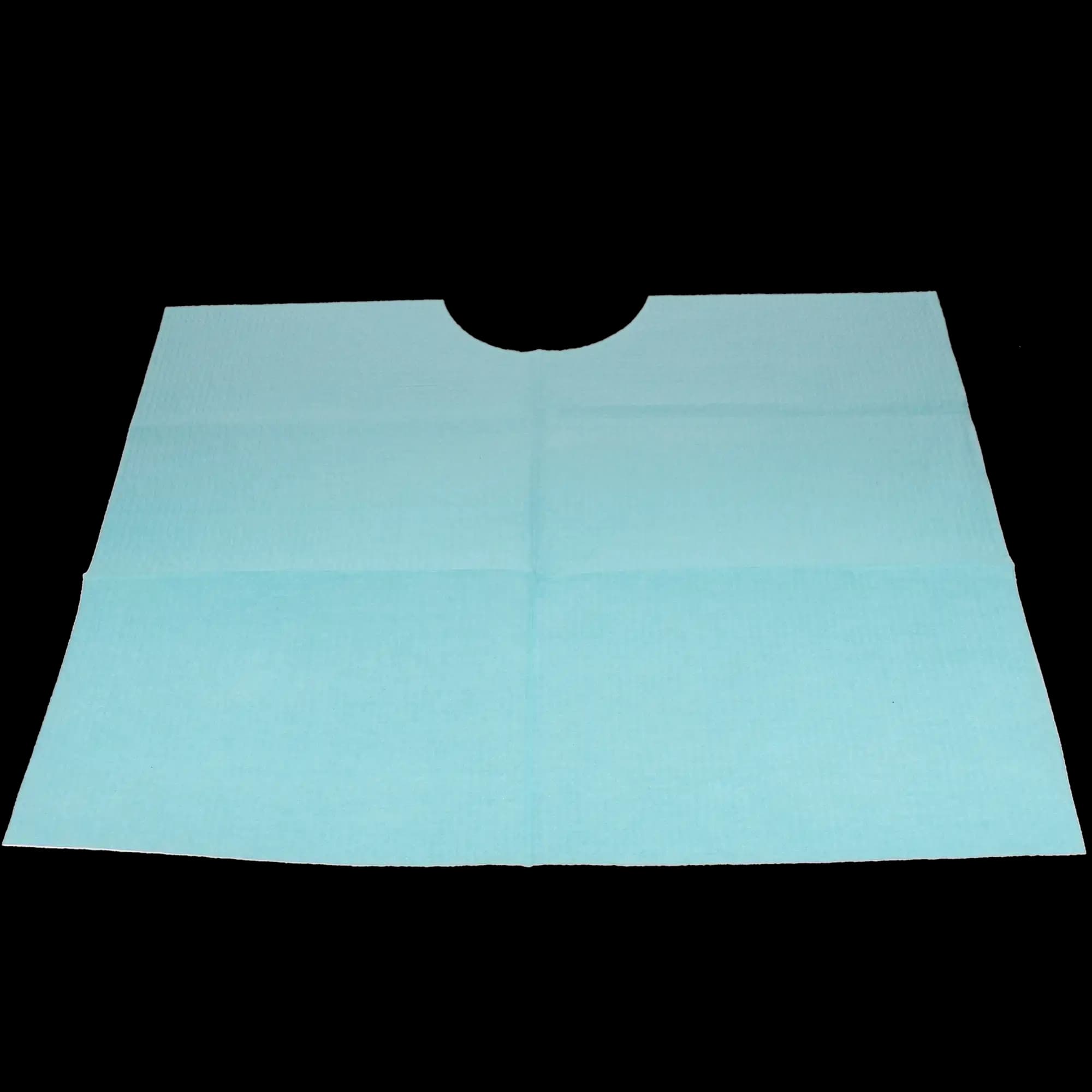 TIDI Ultimate Contour Neck Patient Bib, 3-Ply Tissue with Poly Back, Blue, 18" x 22", 400/Case, 917903 thumbnail 4