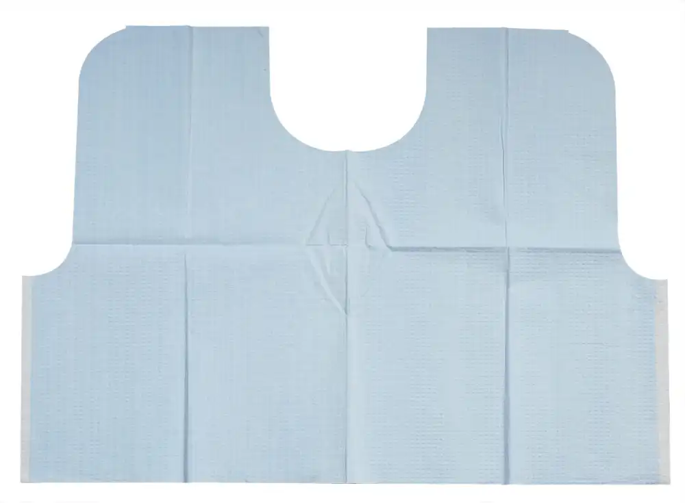 TIDI Everyday Endo/Prophy Bibs, 2-Ply Tissue with Poly Barrier, Contour Neck, Waist-Length, Mauve, 29" x 21", 100/Case, 917486 thumbnail 4