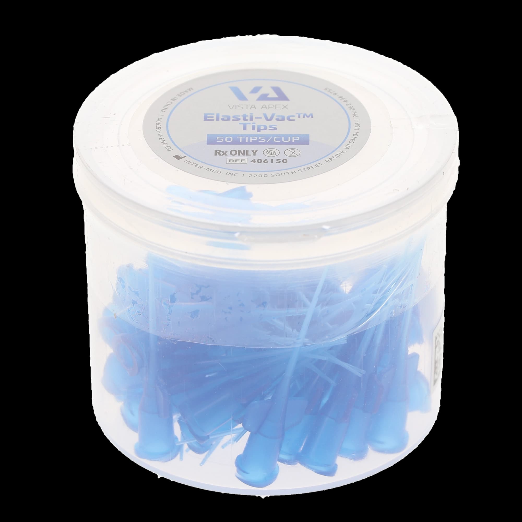 Vista Elasti-Vac Flexible Micro-Suction Endodontic Evacuation Tips, Blue, Luer-Lock, 50/Pk, 406150 thumbnail 9