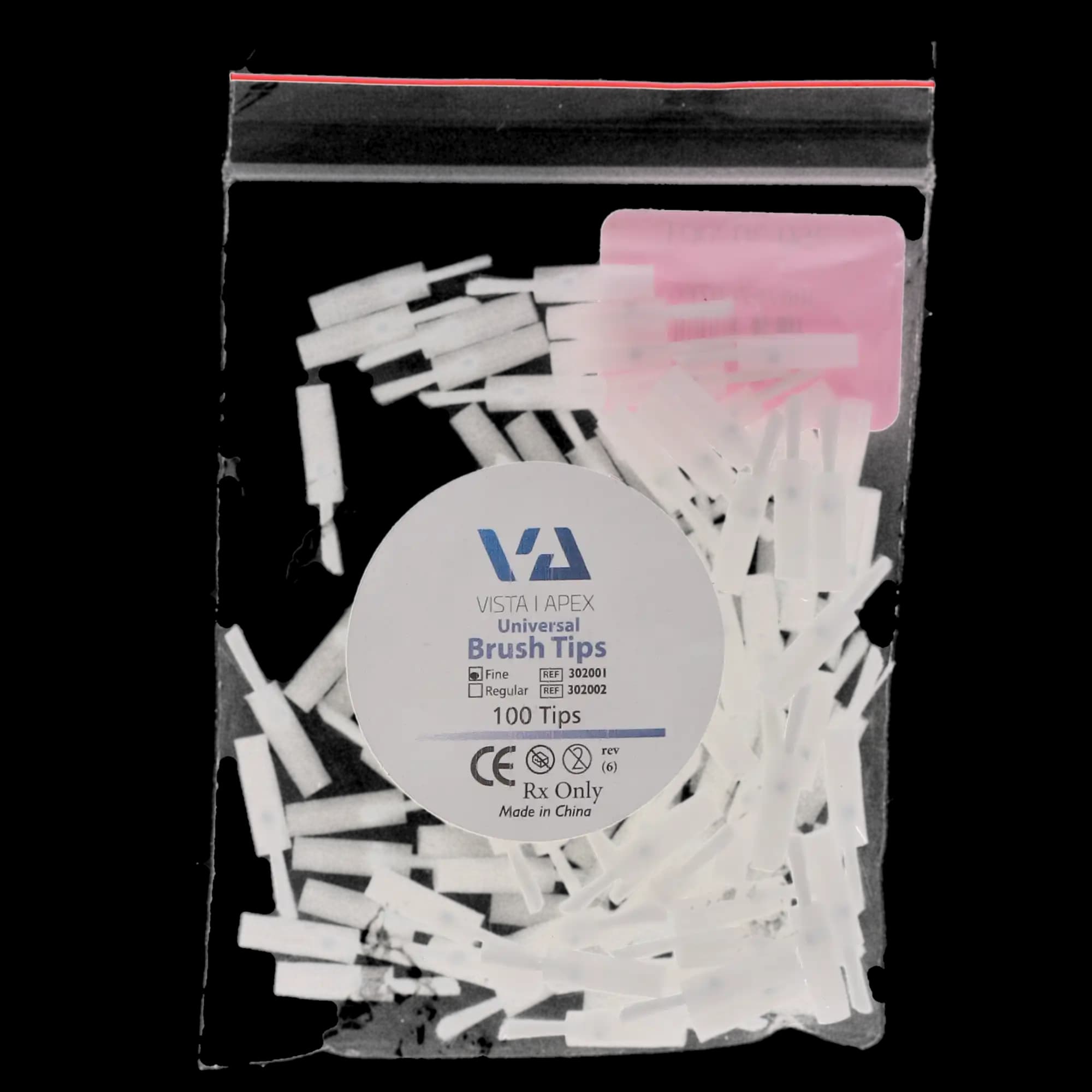Vista Apex Universal Composite Brush Tips, Fine Bristle, White, 100/Bag, 302001 thumbnail 7