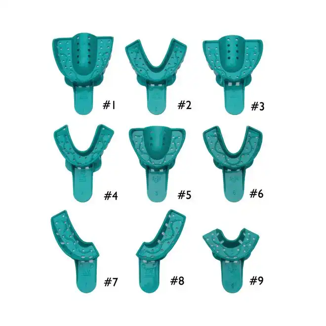 Vista Apex Disposable Plastic Impression Trays, #7 Upper Right/Lower Left, Green, Perforated, 12/Pk, 311007 thumbnail 2