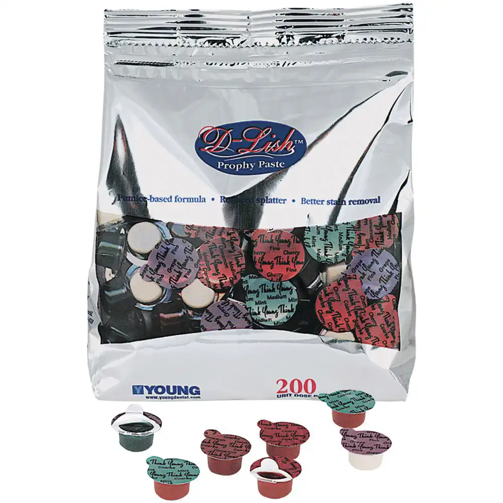 D-Lish Prophy Paste, Medium Grit, Mint Medley Assortment, 1.23% Fluoride, 200/Bx, 309120 thumbnail 5
