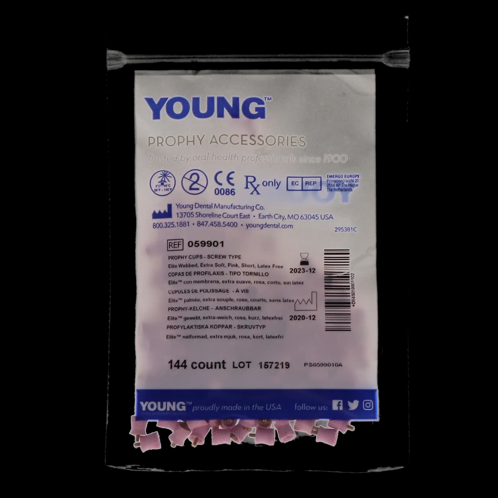 Young Dental Elite Flex Prophy Cups, Soft, Screw-Type, Latex-Free, 144/Pk, 059901 thumbnail 4