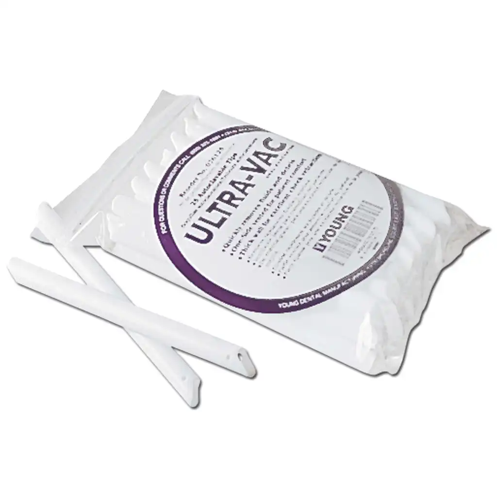 Ultra-Vac High Volume Evacuation Tips, Vented, White, Autoclavable, 5-3/8", 25/Pk, 076125 thumbnail 5