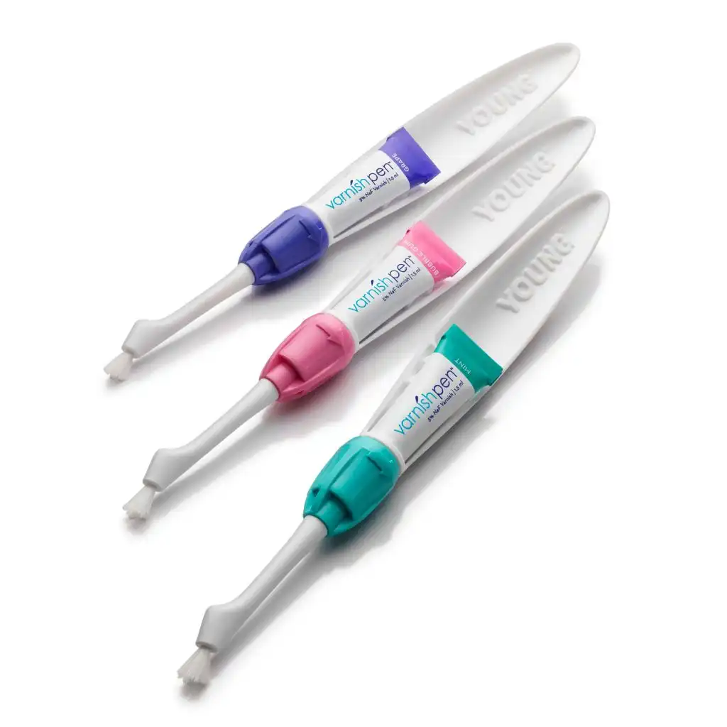 Young Varnish Pen 5% Sodium Fluoride Varnish, Assorted Flavors (Mint, Bubblegum, Grape), 1.5 mL, 90/Pk, 295836 thumbnail 2
