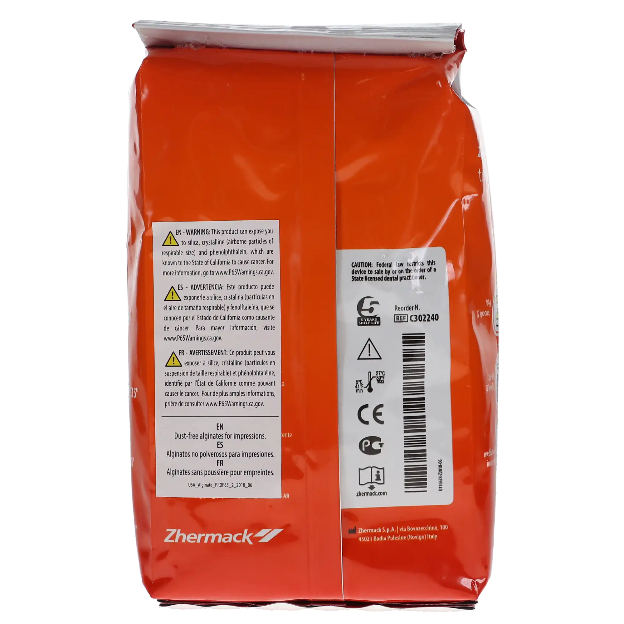 Zhermack Tropicalgin Three-Phase Chromatic Color-Changing Alginate, Fast Set, Mango, 453 g (1 lb) Bag, C302240 thumbnail 4
