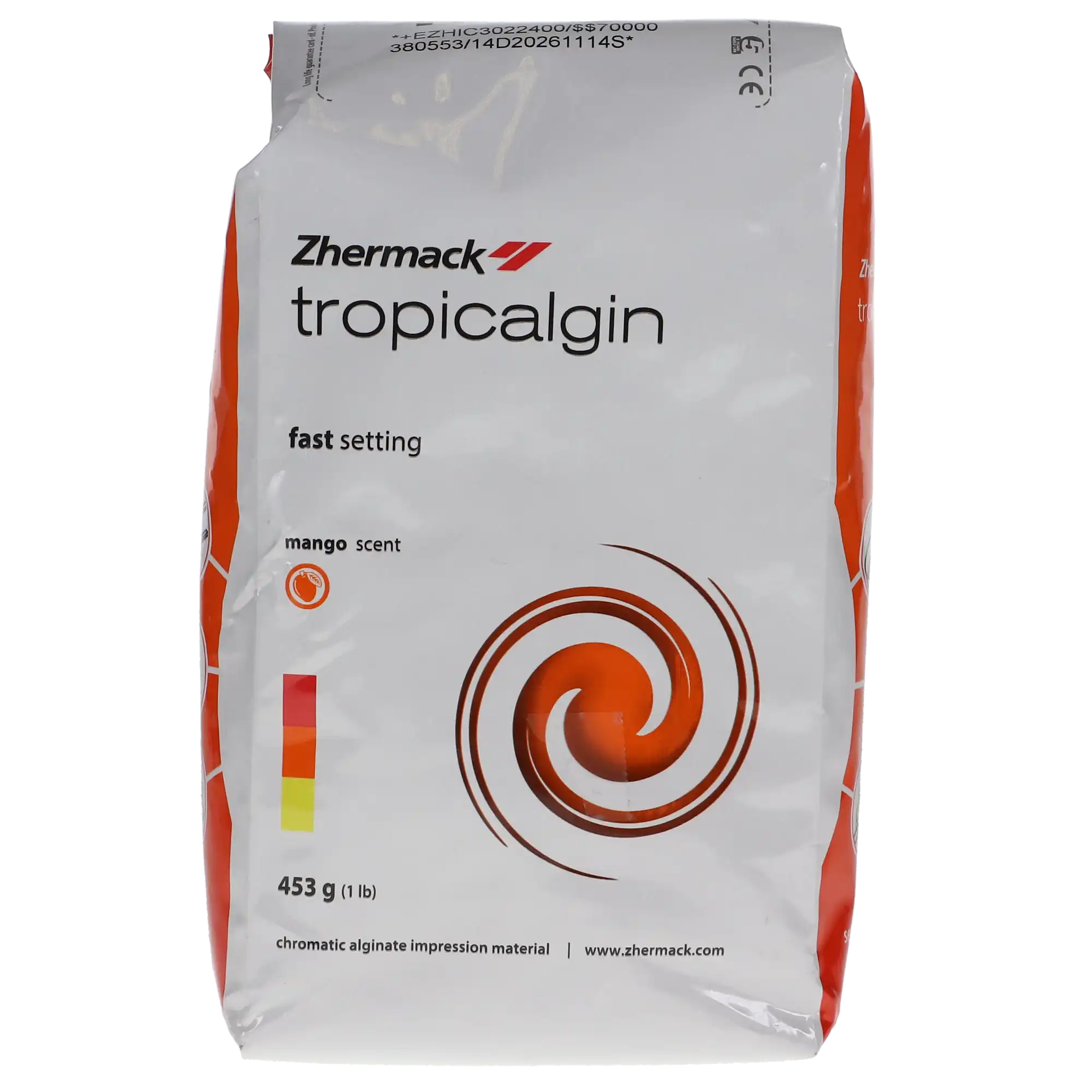 Zhermack Tropicalgin Three-Phase Chromatic Color-Changing Alginate, Fast Set, Mango, 453 g (1 lb) Bag, C302240 thumbnail 6