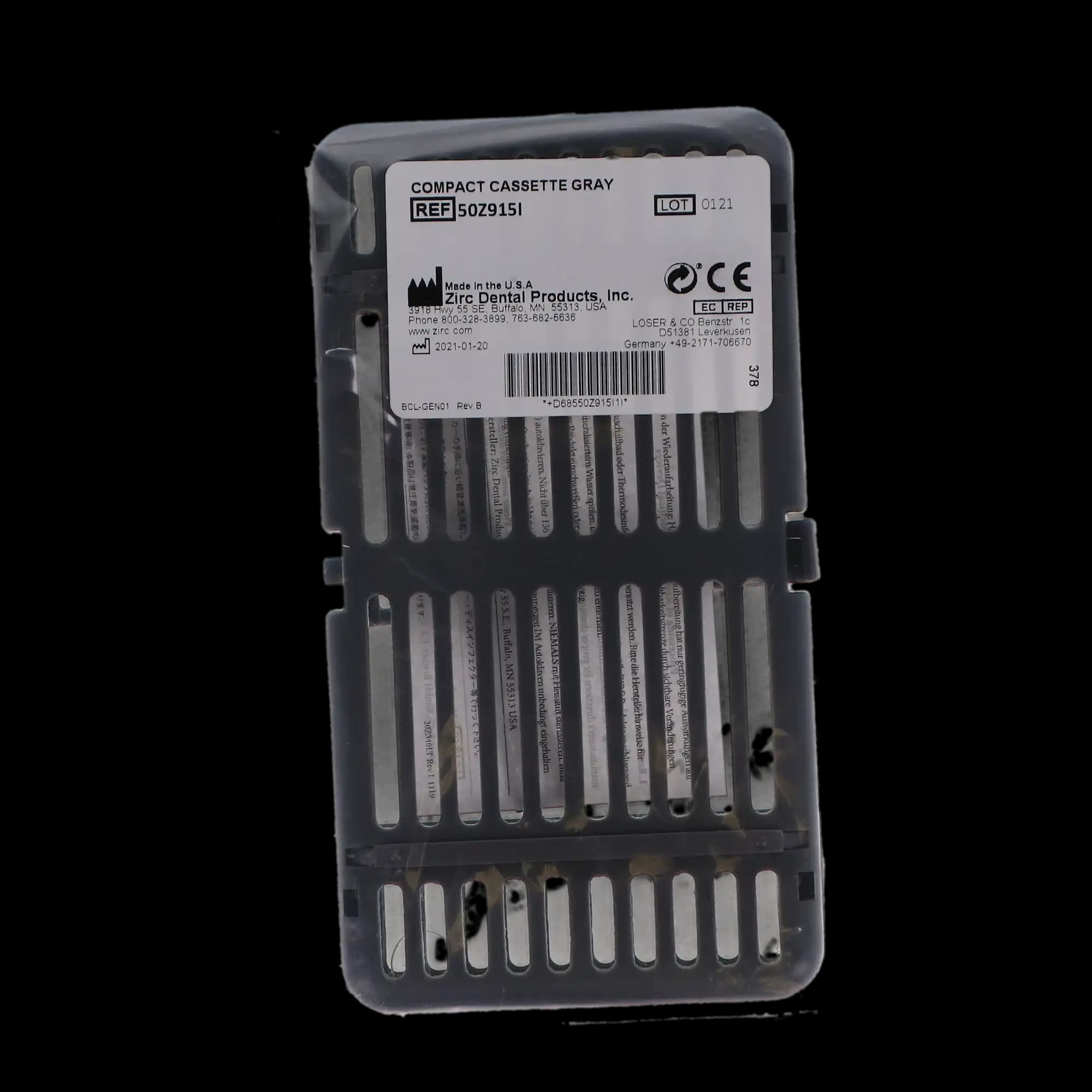 Zirc Compact Instrument Cassette, Gray, Holds 8 Instruments, 7-1/8" x 3-7/8" x 5/8", 50Z915I thumbnail 5