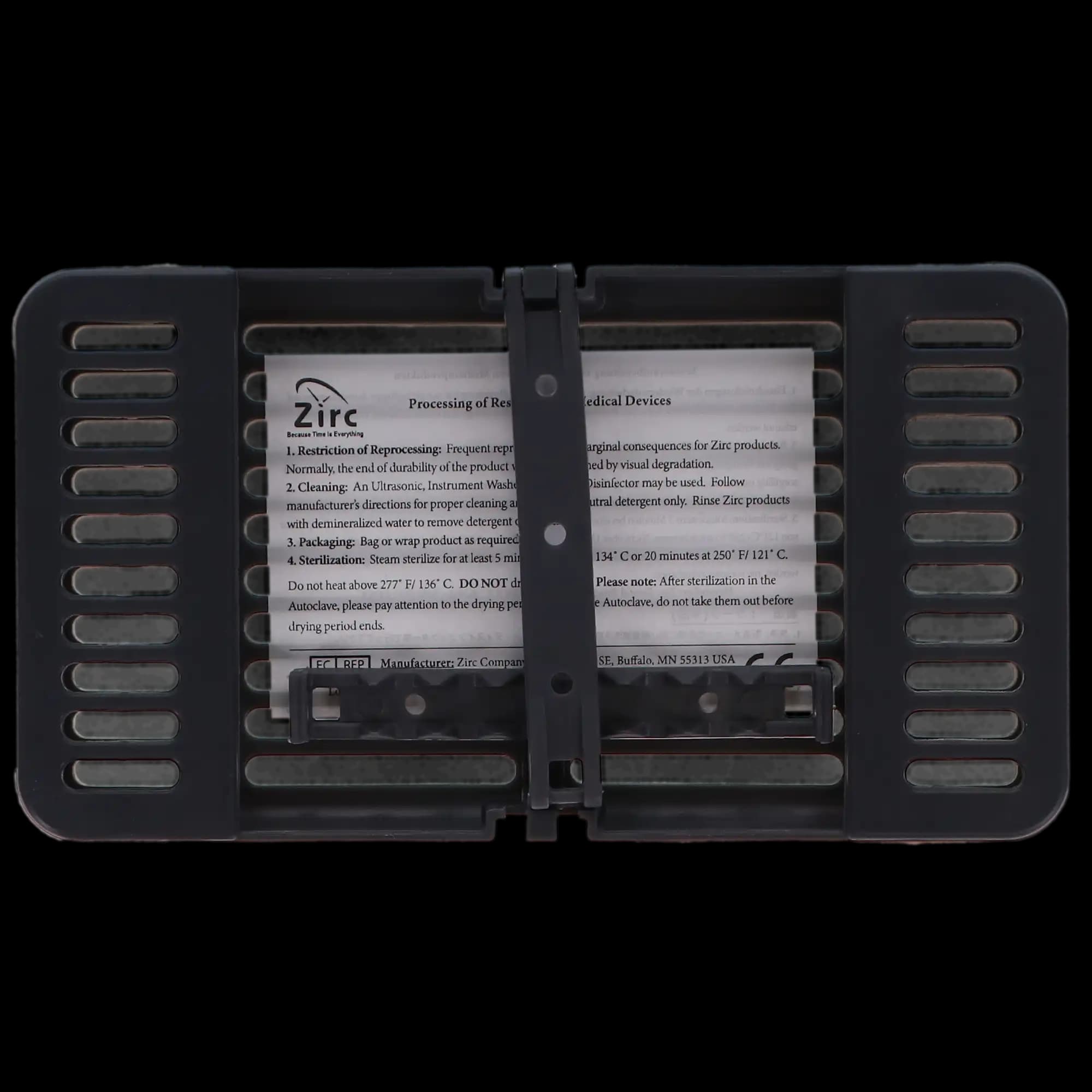 Zirc Compact Instrument Cassette, Gray, Holds 8 Instruments, 7-1/8" x 3-7/8" x 5/8", 50Z915I thumbnail 6
