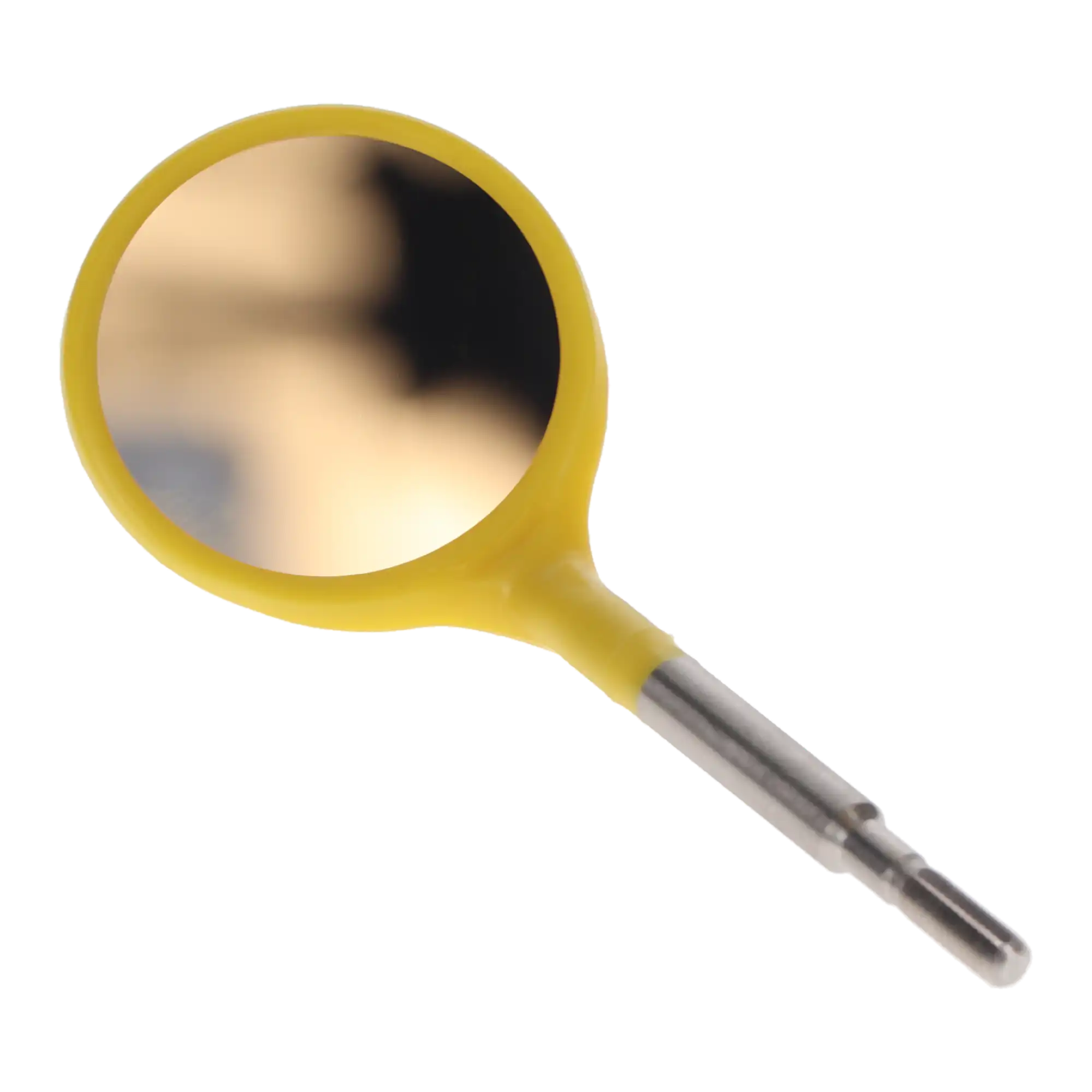 Crystal HD #5 Neon Yellow Resin Mouth Mirror Screw-On Heads, Cone Socket, 12/Pk, 50Z372O - #5 Crystal HD® Neon Yellow Resin Mouth Mirror Screw-On Heads (Cone Socket) Pack of 12 - Image 1