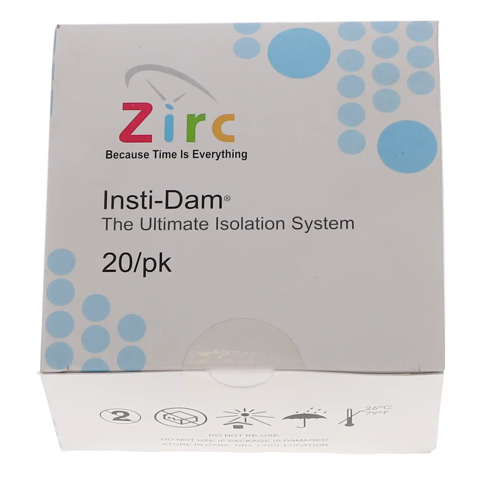 Zirc Insti-Dam Latex-Free Dental Dam, Blue, Pre-Punched, with Built-in Frame, 4-1/4" Diameter, 20/Pack, 50Z459 thumbnail 5