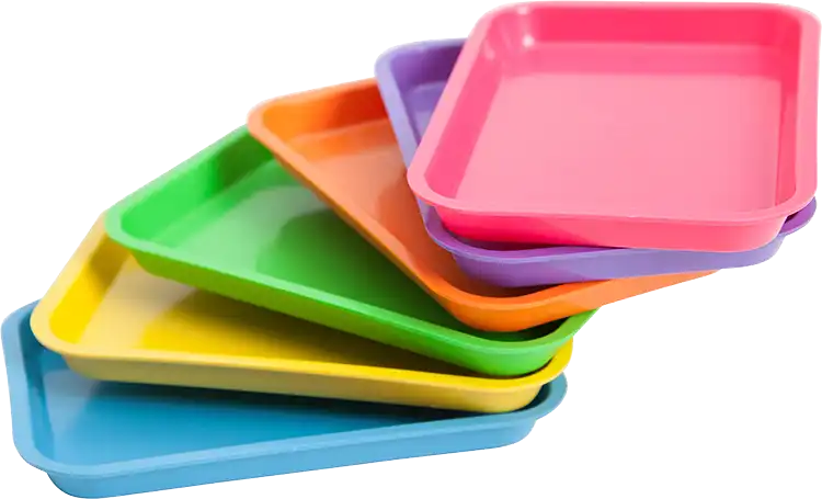 Zirc Mini Flat Set-Up Tray, Neon Purple, 9-3/8" x 6-3/8" x 7/8", 20Z101R - Neon Purple Mini Tray - Image 1