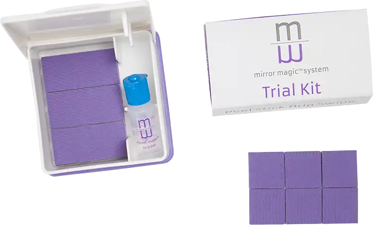 Mirror Magic Anti-Fog System Trial Kit, 2 x 6 ml Anti-Fog Solution Bottles & 24 Swipe Pads, 50R200 thumbnail 2
