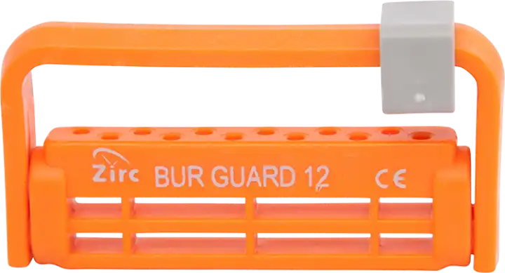 Zirc Steri-Bur Guard 12-Hole Bur Block, Neon Orange, 50Z406Q, 1/Pk thumbnail 2