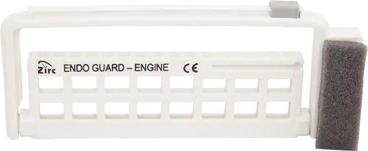 Zirc Steri-Endo Guard Engine File/Reamer Organizer, White, Holds 11 Engine & 5 Hand Files, 5-3/8" x 3/8" x 2-3/16", 50Z452A, 1/Pk - White Steri-Endo Guard Engine - Image 1