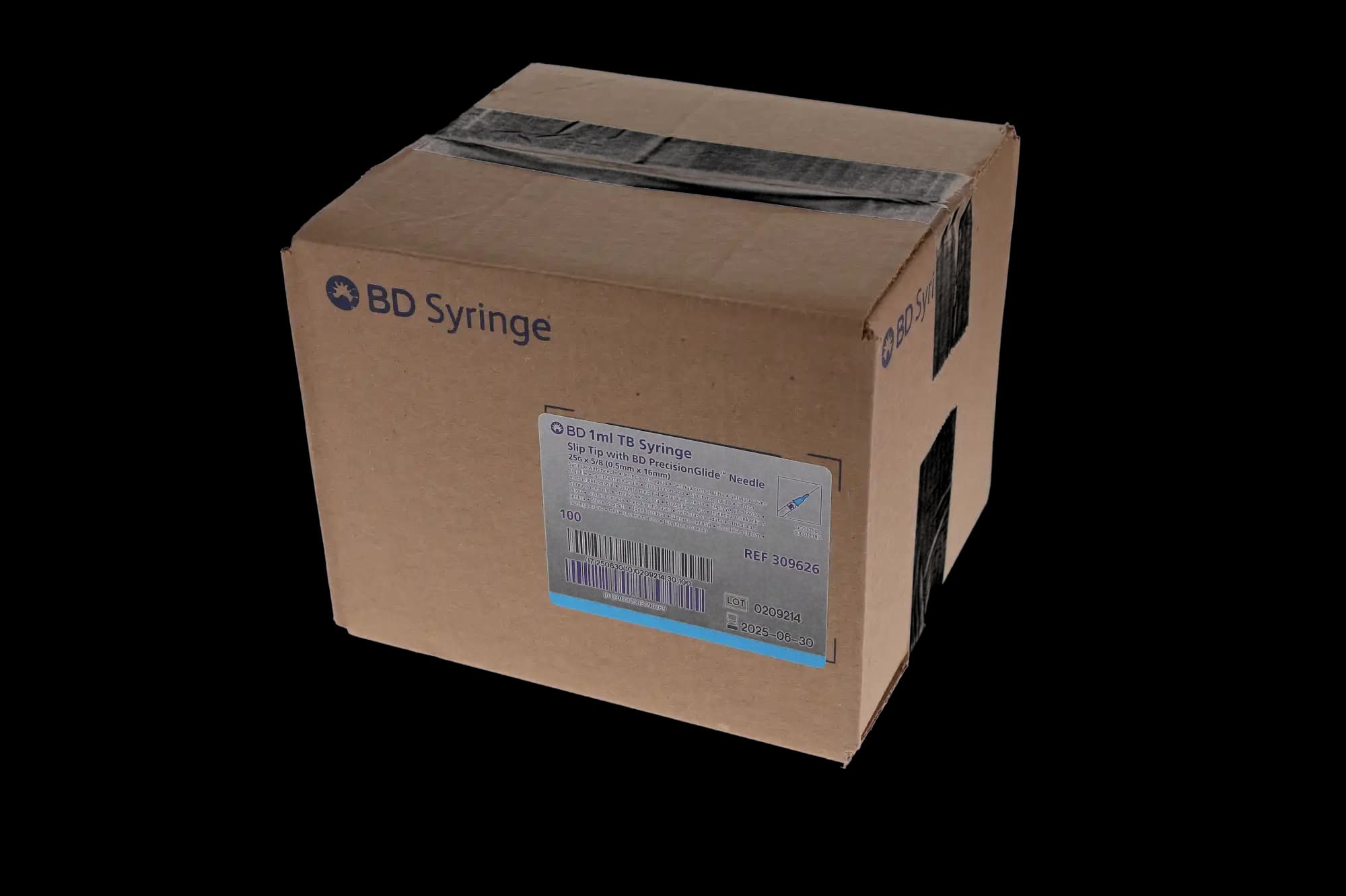 BD Tuberculin Syringe with Detachable Needle, Slip Tip, 1 mL, 25G x 5/8", Blue, 100/Box, 309626 thumbnail 5