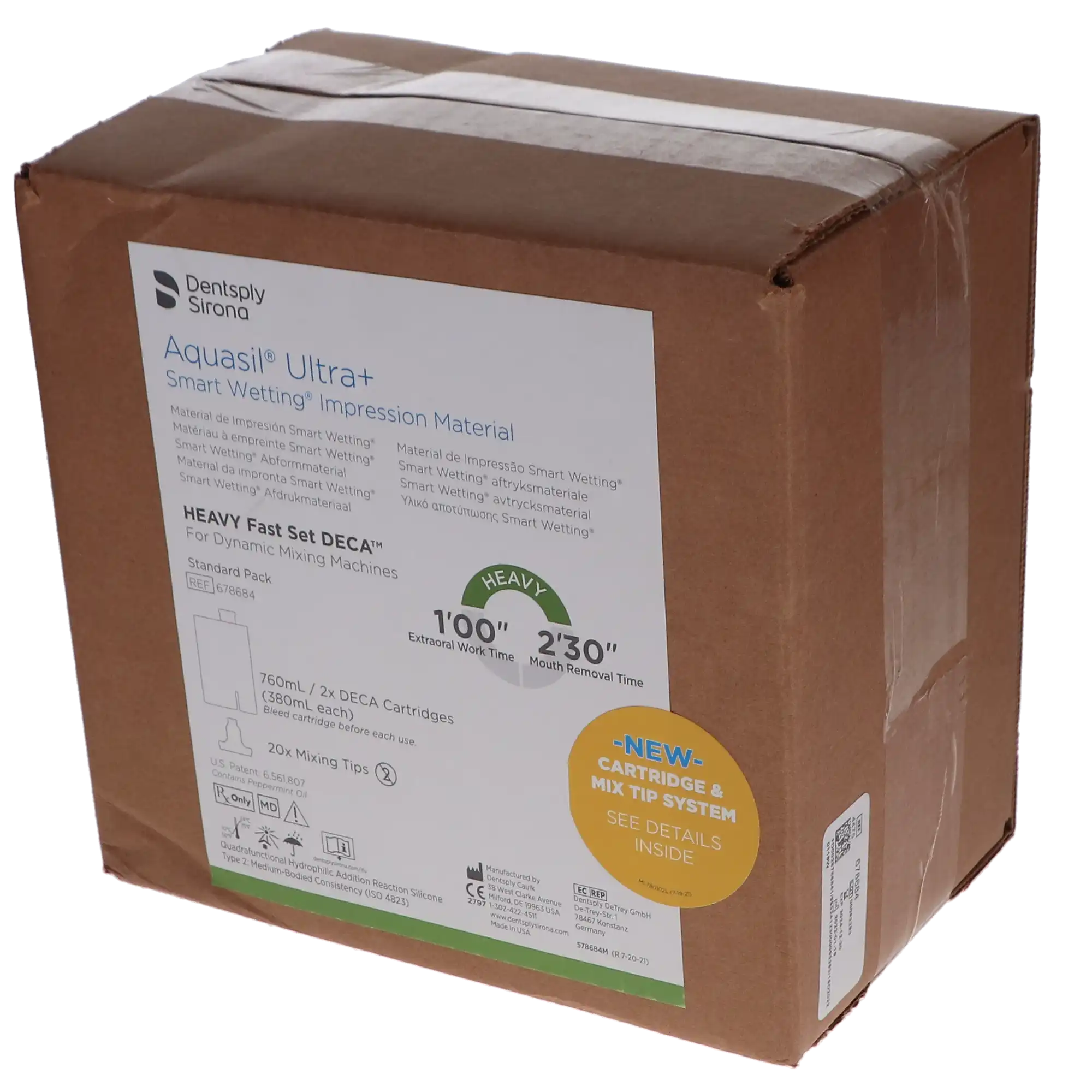 Aquasil Ultra+ DECA Smart Wetting VPS Impression Material, Heavy Body, Fast Set, Light Green, Mint, 380 mL, 2/Pk, 678684 thumbnail 4