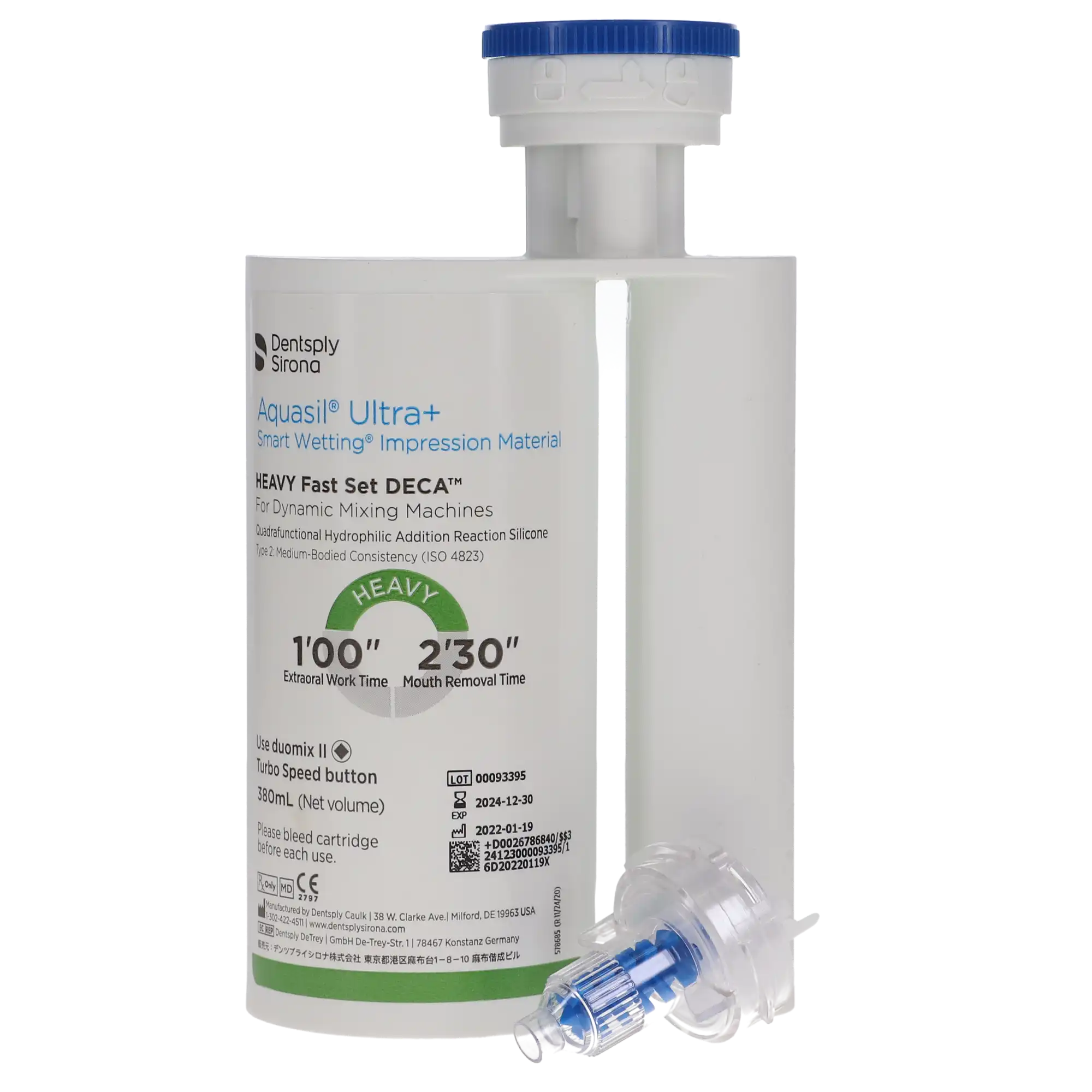 Aquasil Ultra+ DECA Smart Wetting VPS Impression Material, Heavy Body, Fast Set, Light Green, Mint, 380 mL, 2/Pk, 678684 thumbnail 5