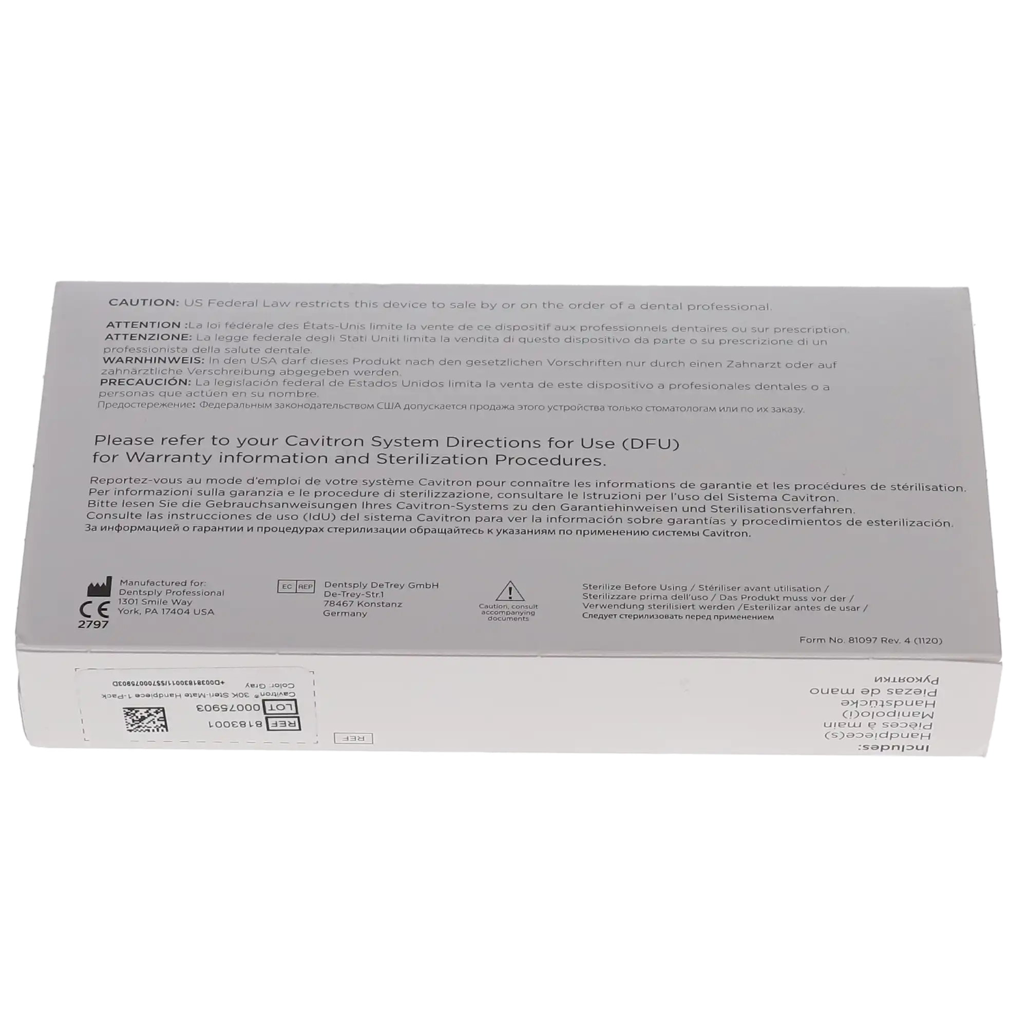 Cavitron Steri-Mate Detachable Sterilizable Ultrasonic Scaler Handpiece, 30K, Gray, 1/Pk, 8183001 thumbnail 12